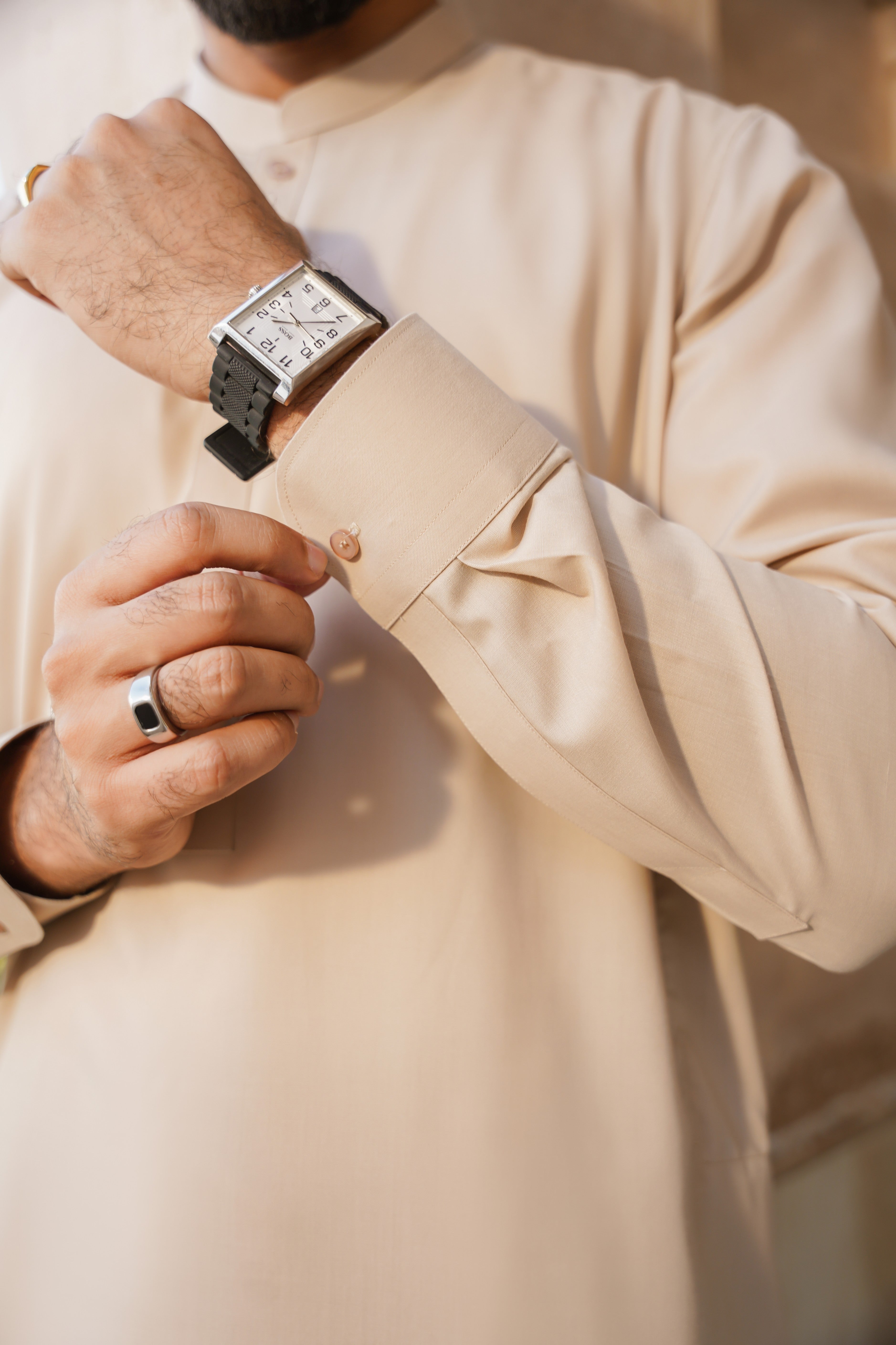 cotton Shalwar Kameez in Beige