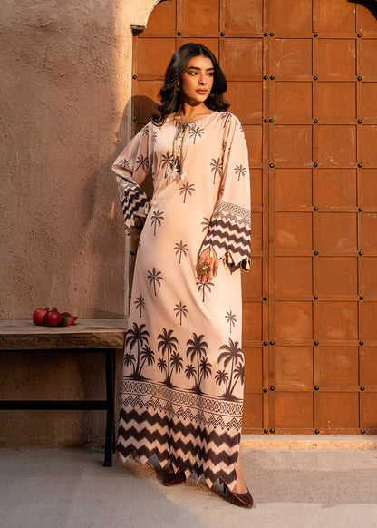 crepe Kaftan in Cream