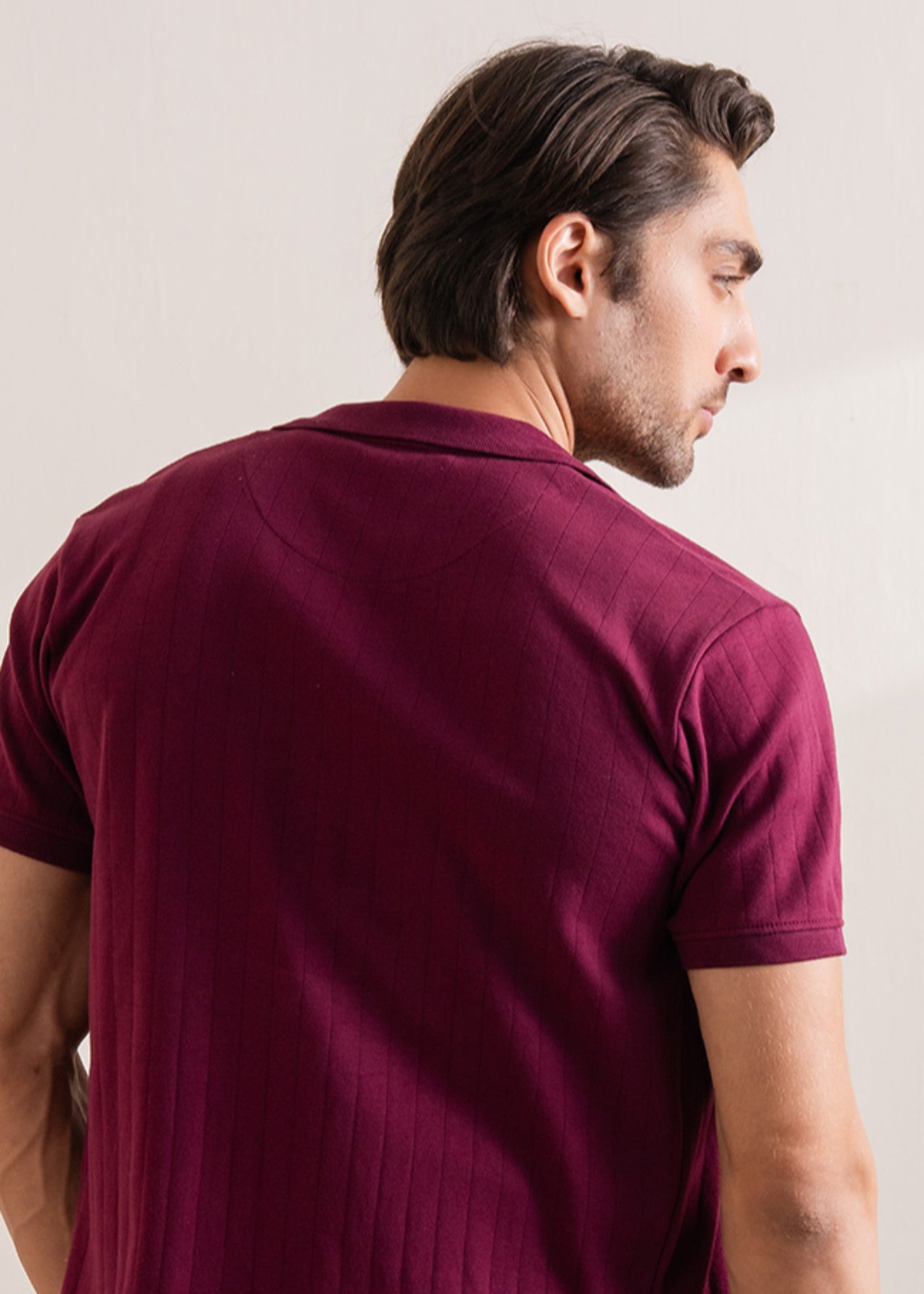 cotton Polo Shirt in Wine