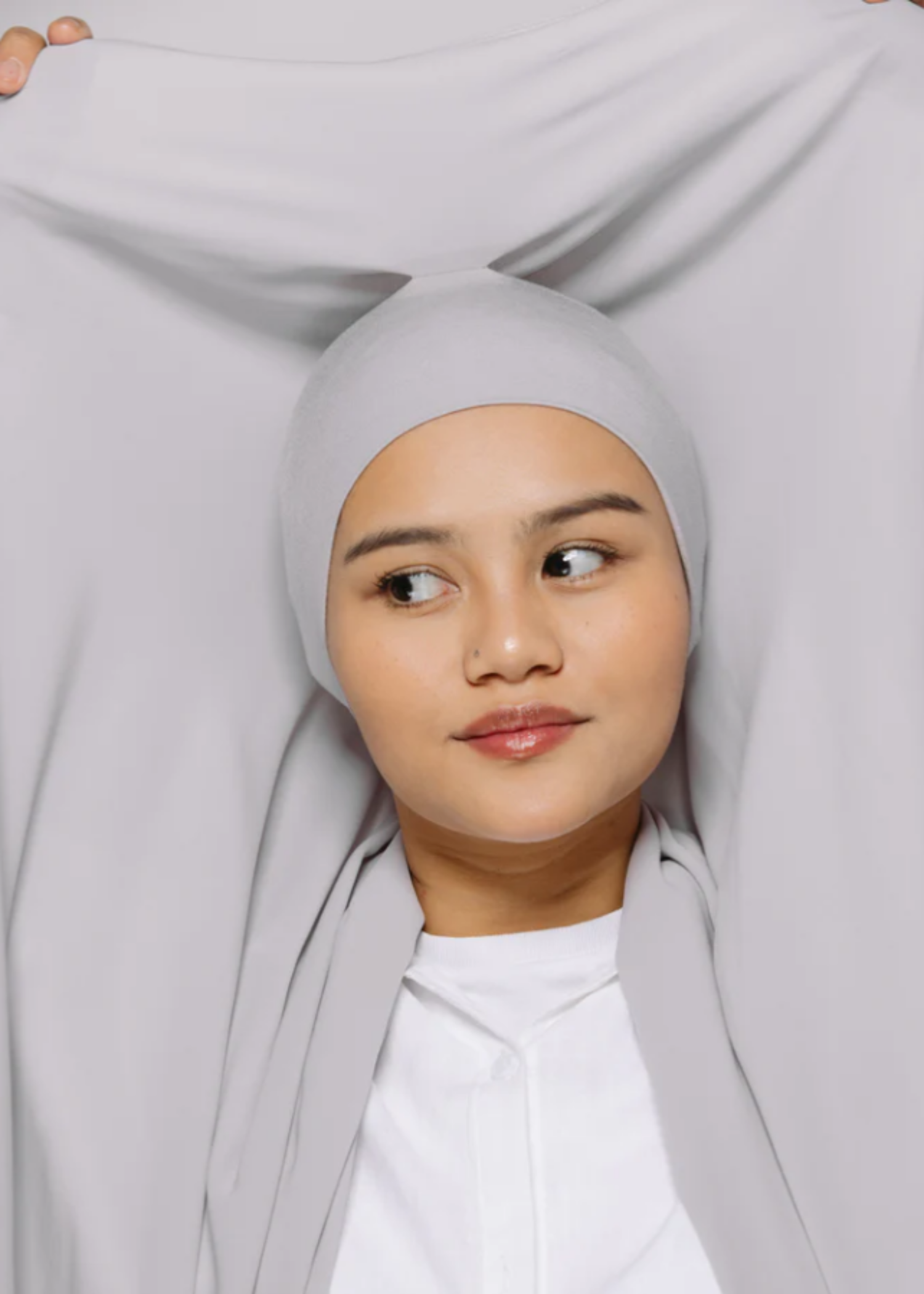 georgette Hijab in Silver