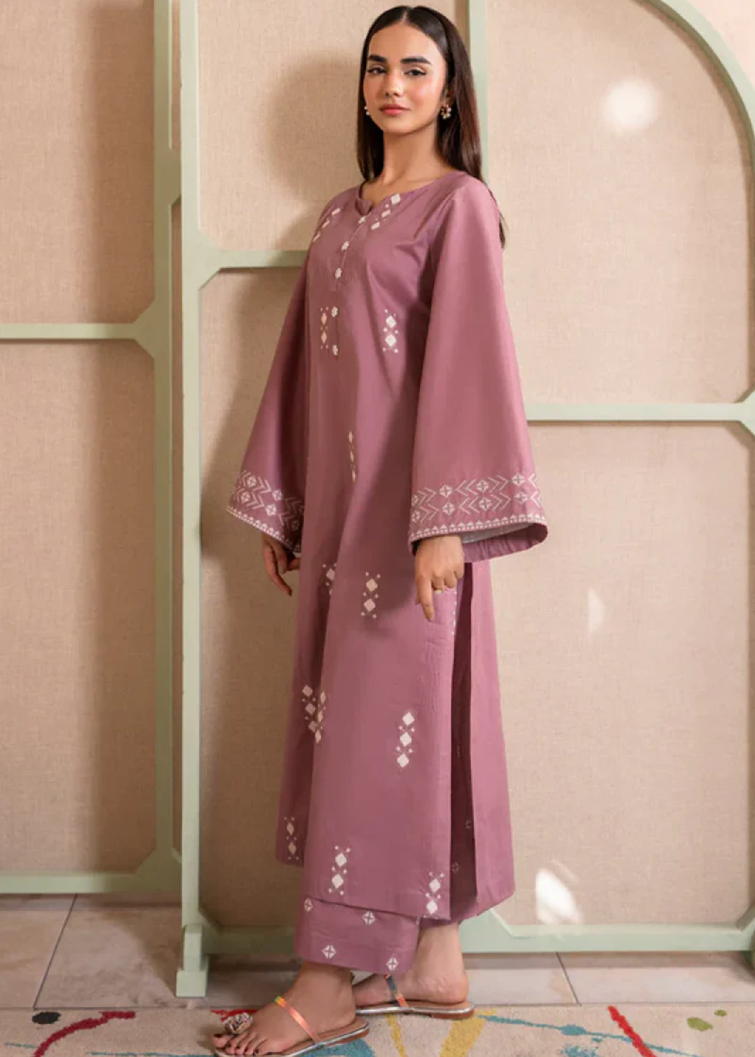 marina Kurta Set in Rose pink