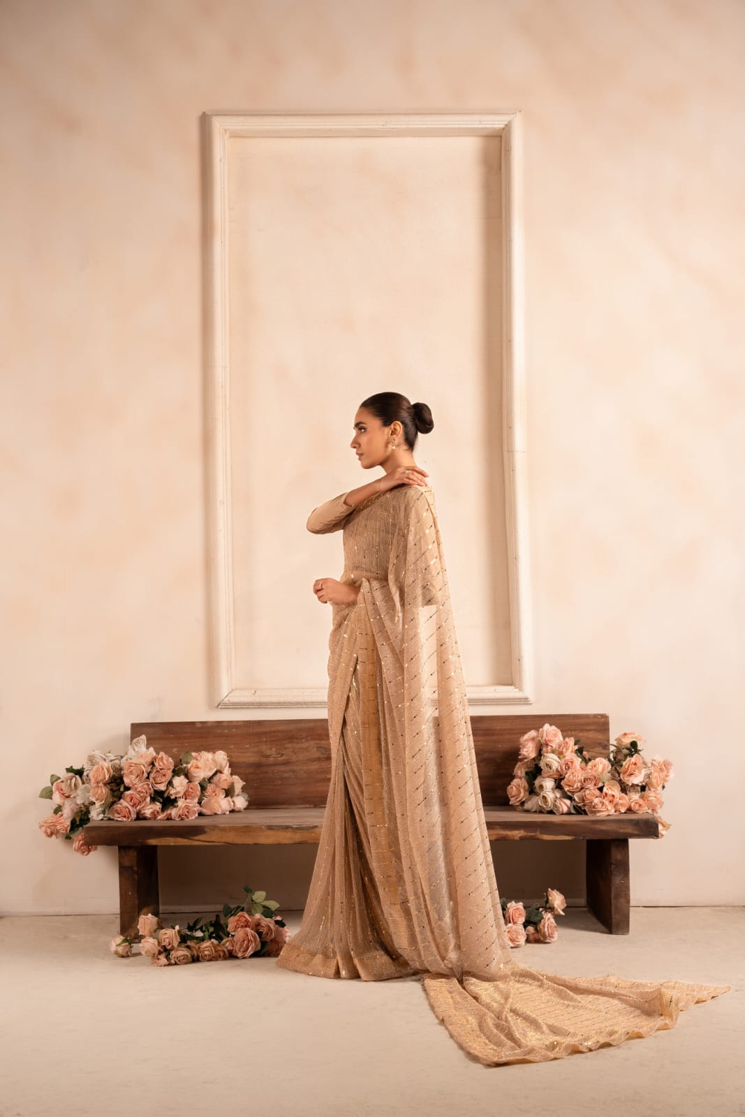 silk Saree in Beige