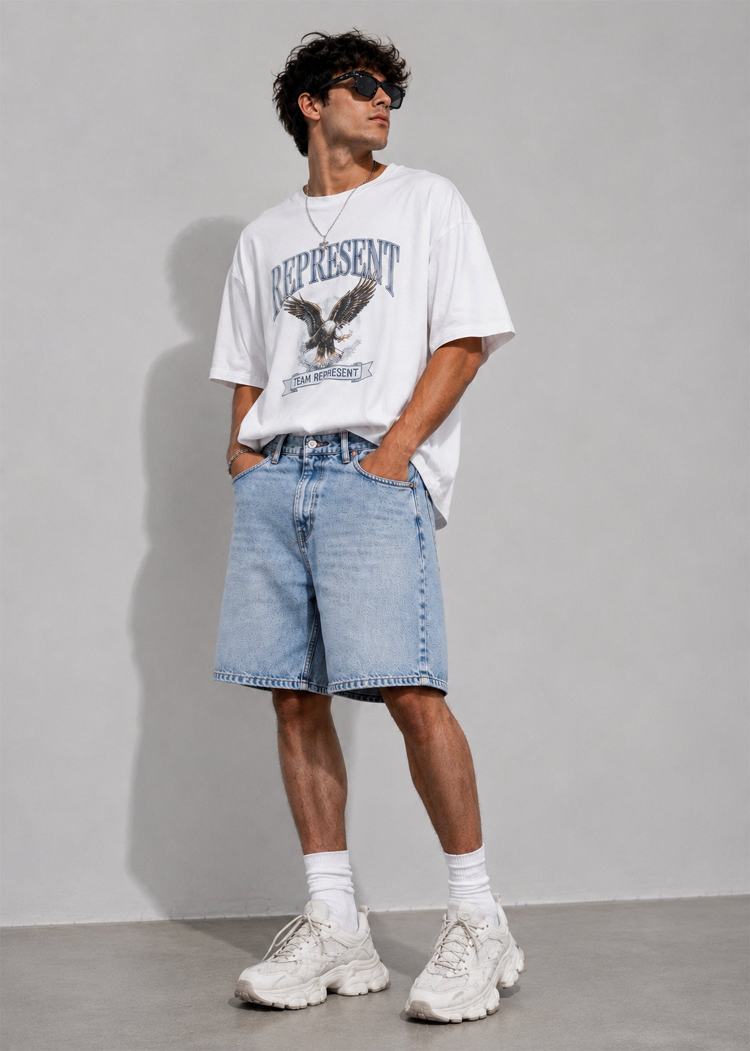 denim Shorts in Light blue