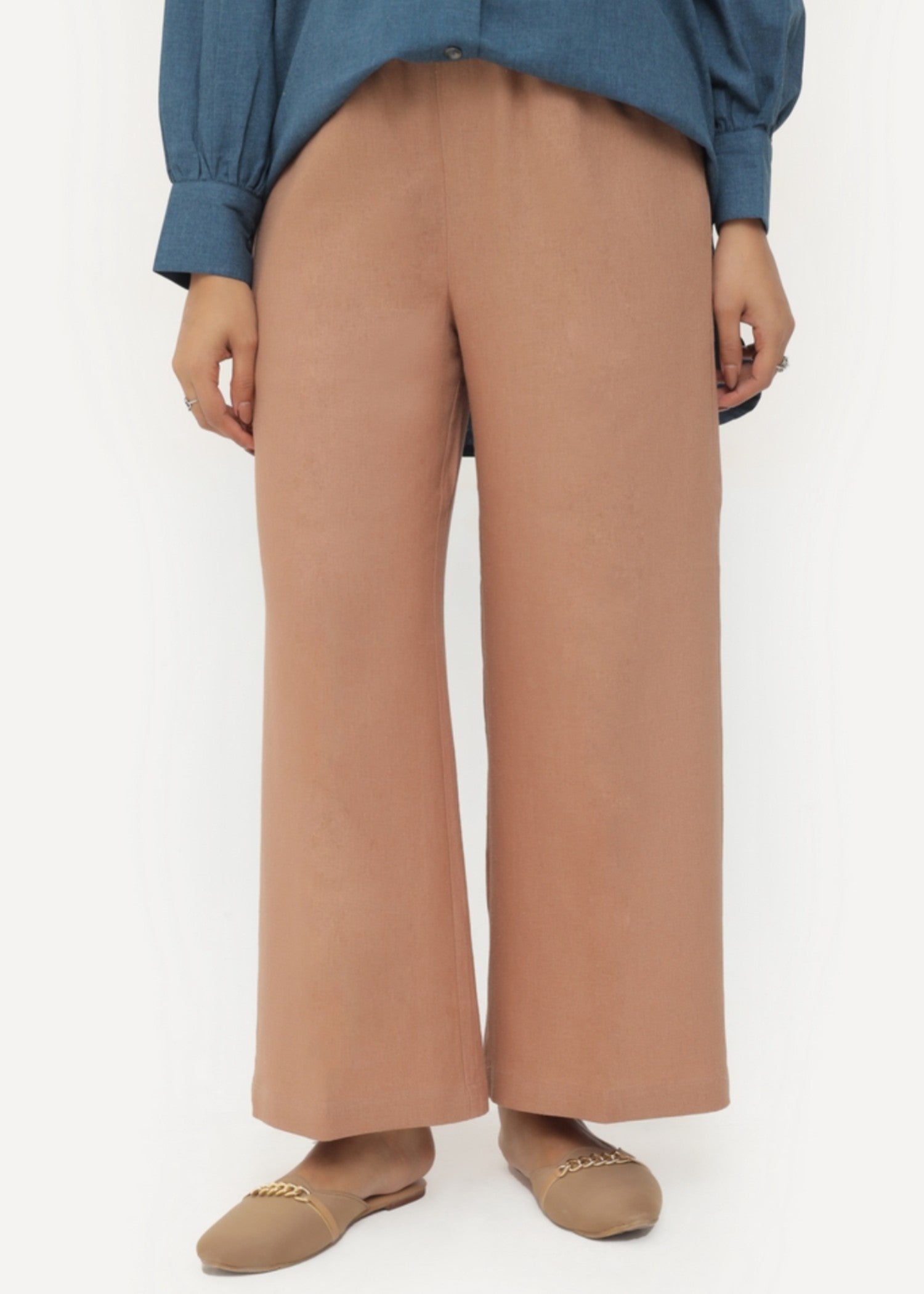 polycotton Trousers in Sand brown