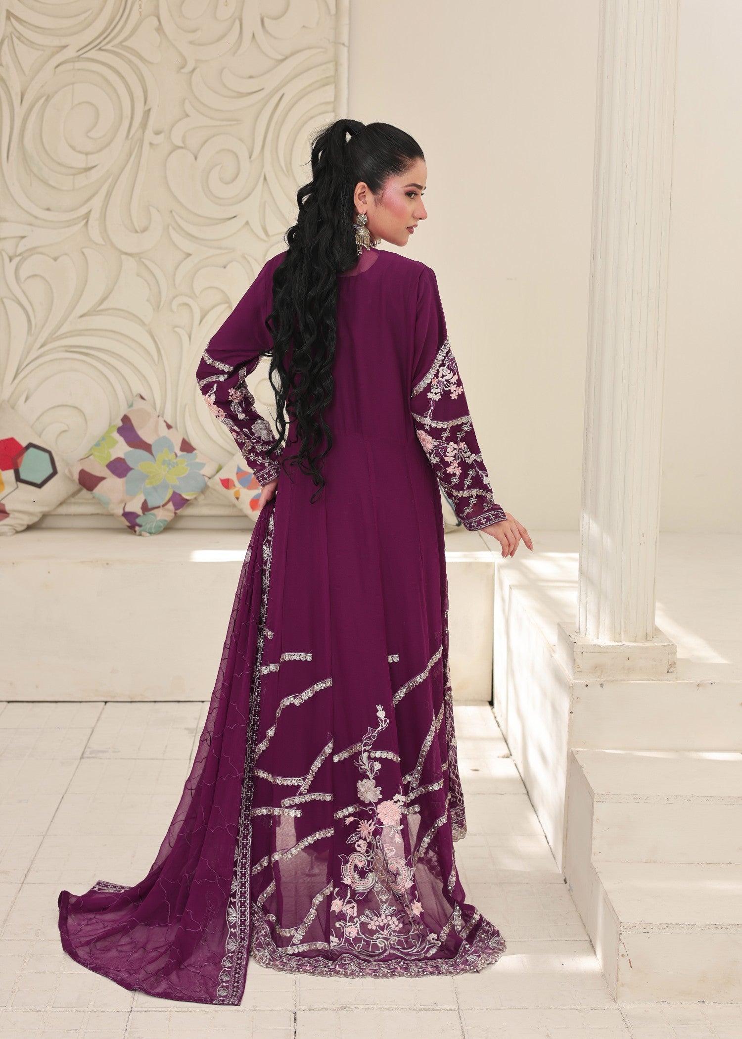 silk Gown in Magenta haze