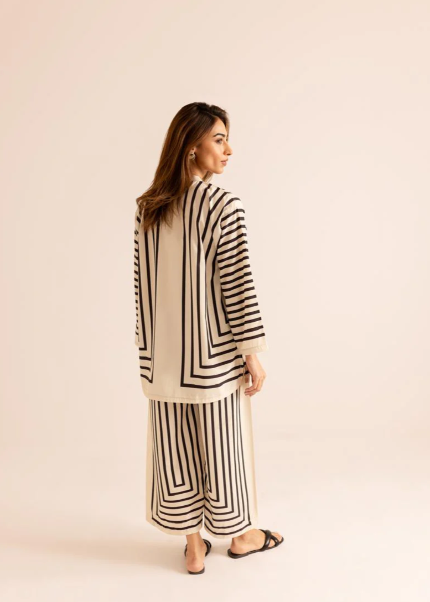 poly lawn Co Ord Sets in Off-white
