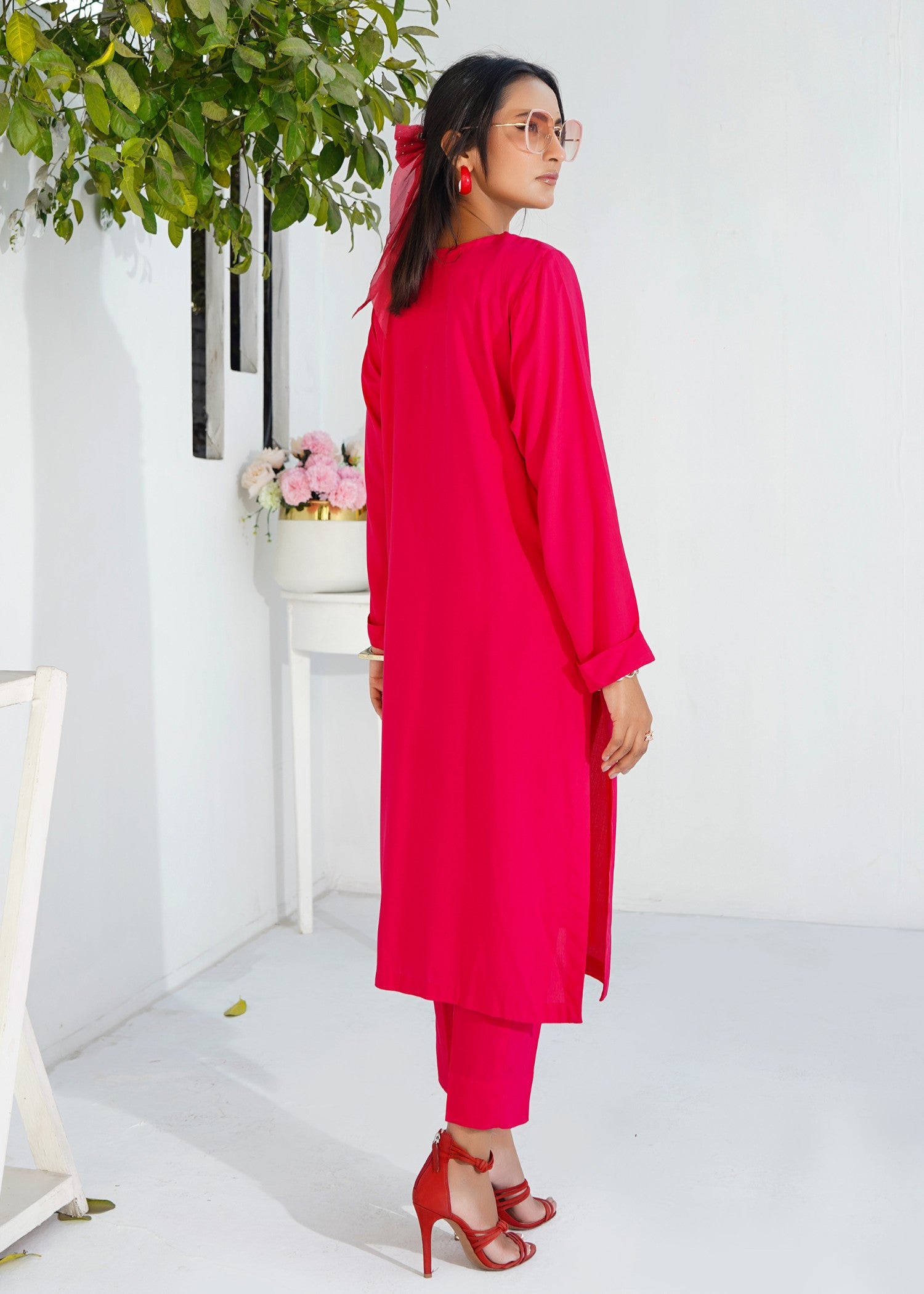 irish linen Co Ord Sets in Red