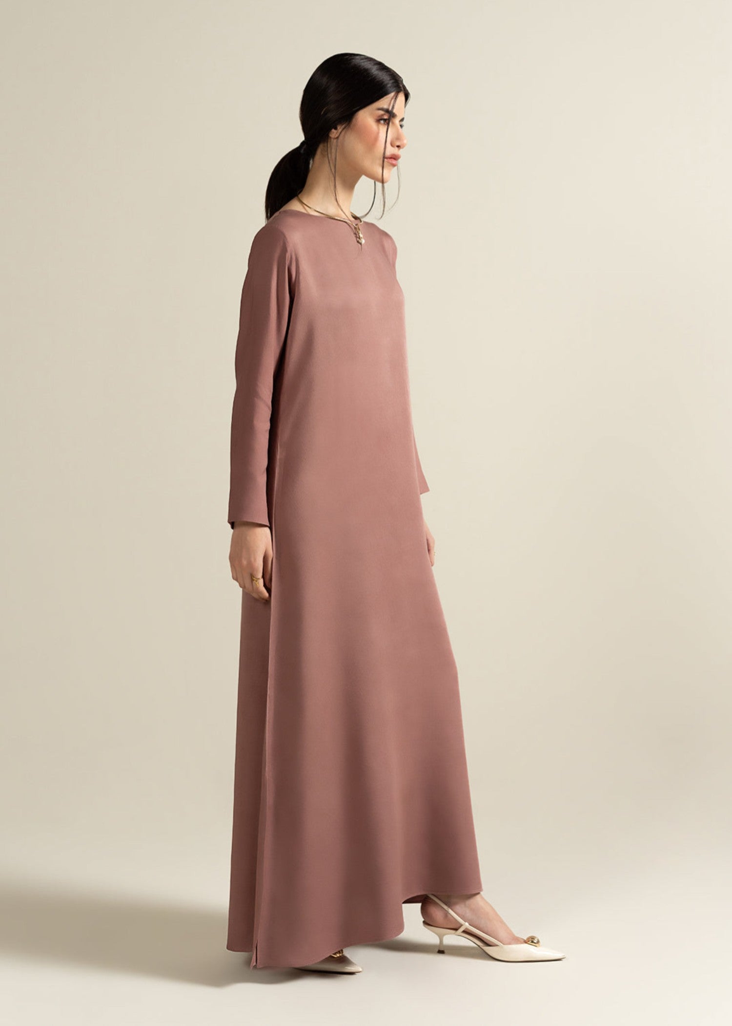 viscose Maxi in Mauve pink