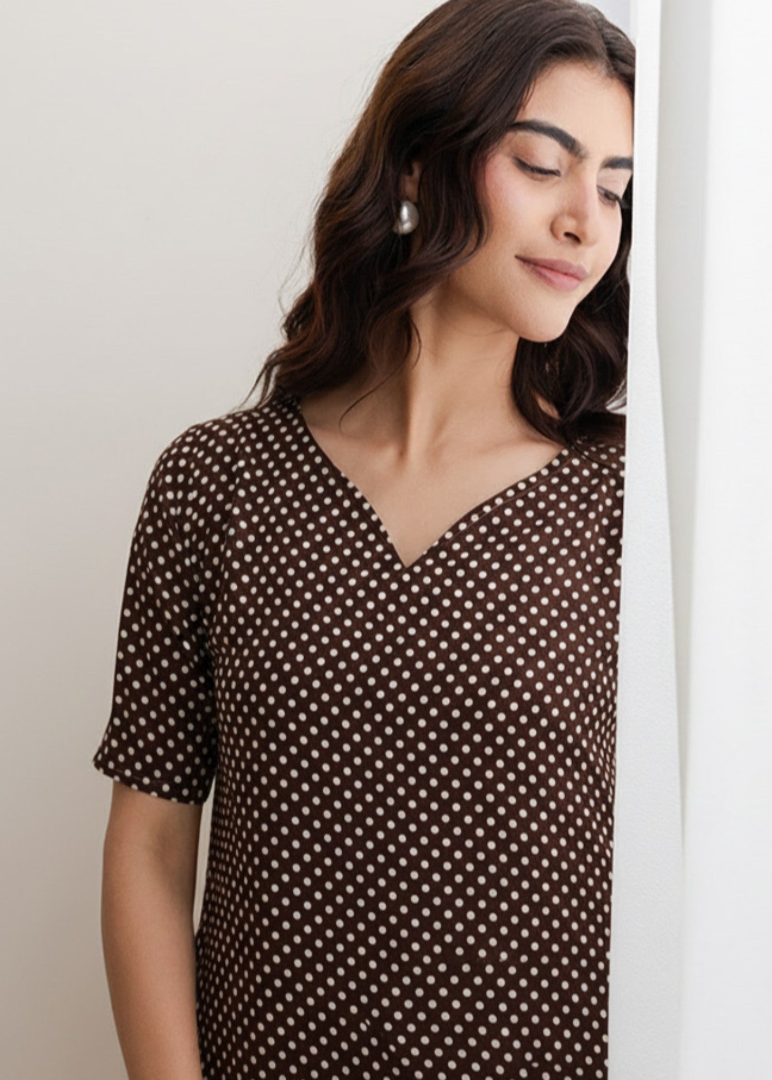 cotton Dress in Brown