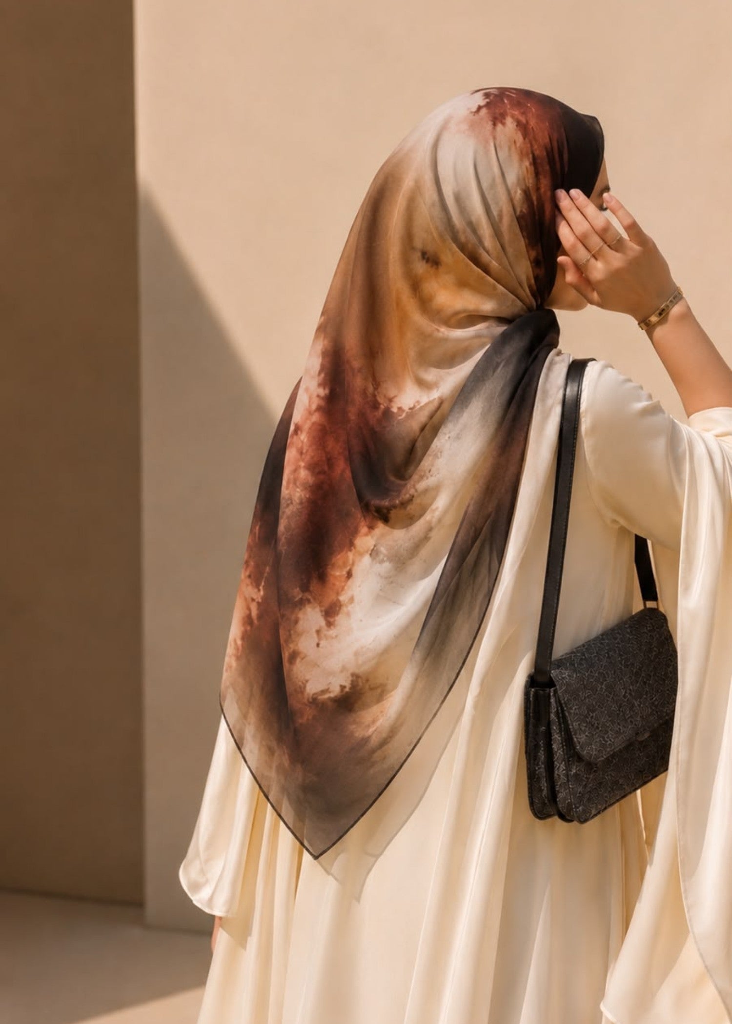 georgette chiffon Hijab in Mocha brown