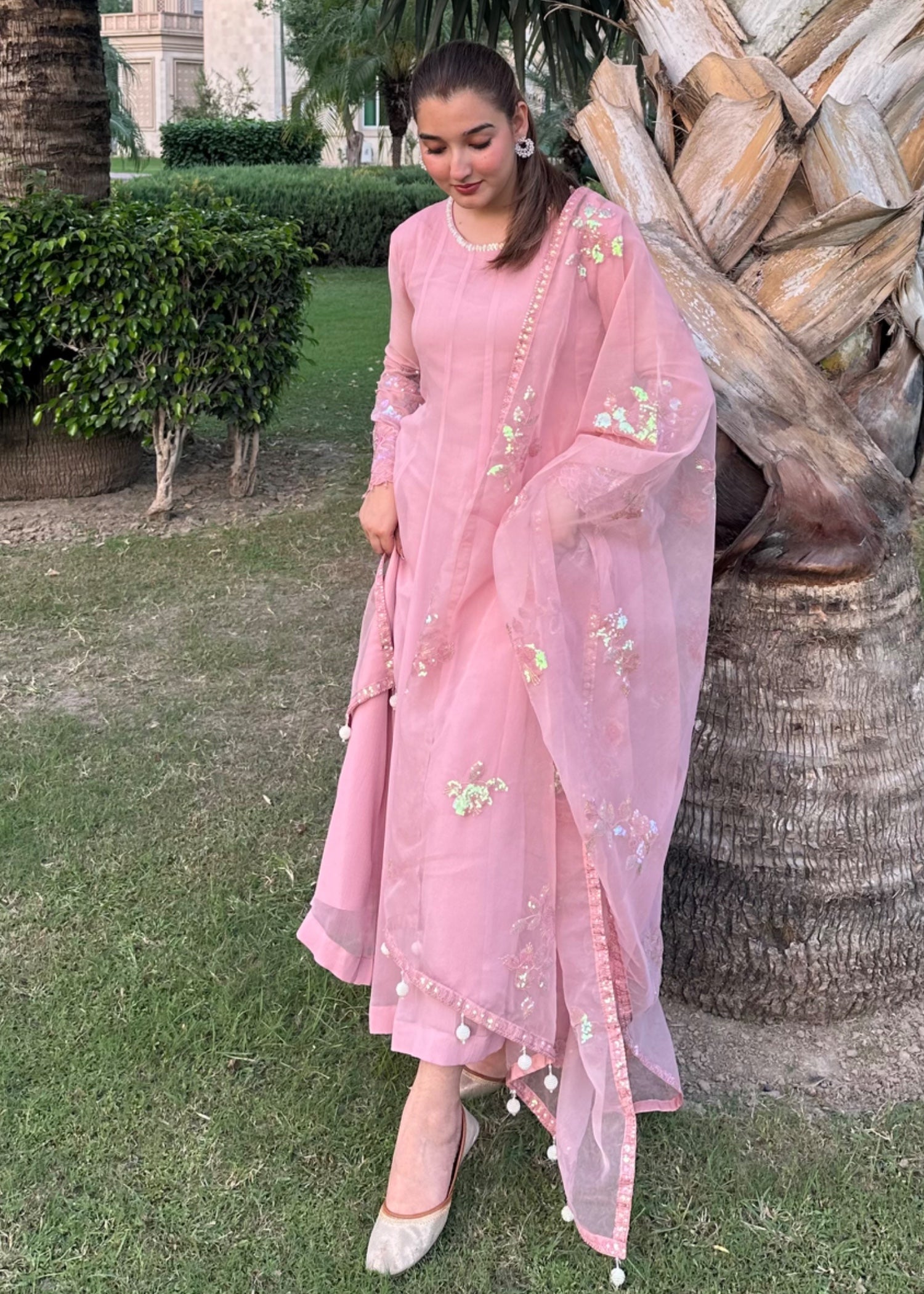 chiffon Maxi in Pastel pink