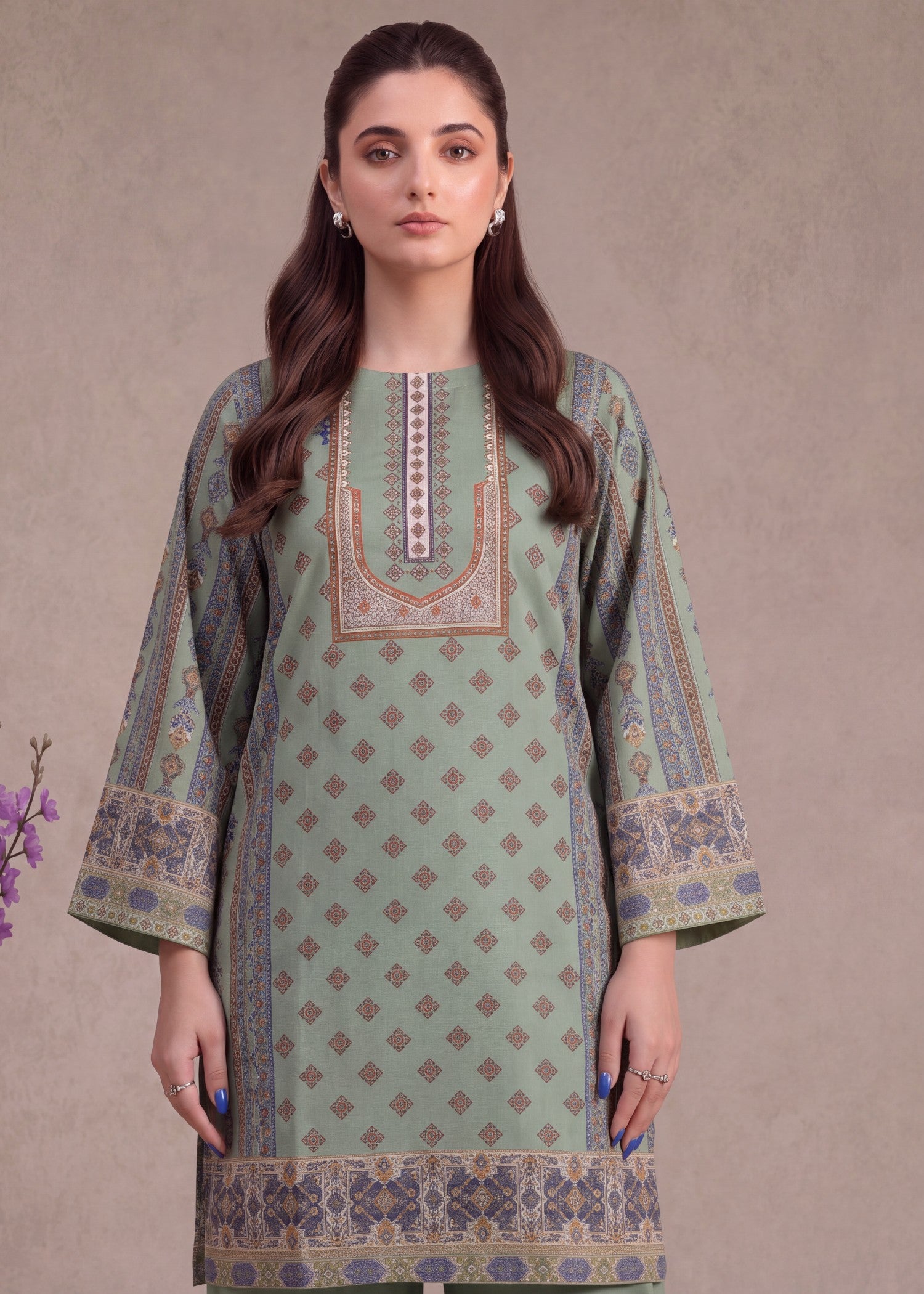 polyester crepe Co Ord Sets in Green