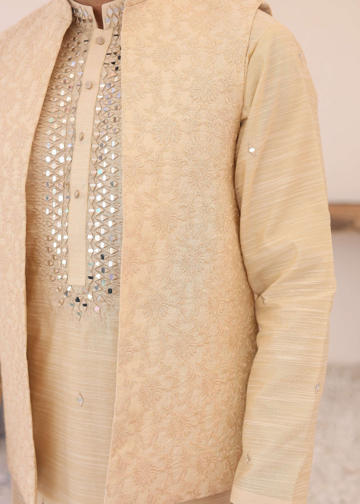cotton linen Waistcoat in Buttercream