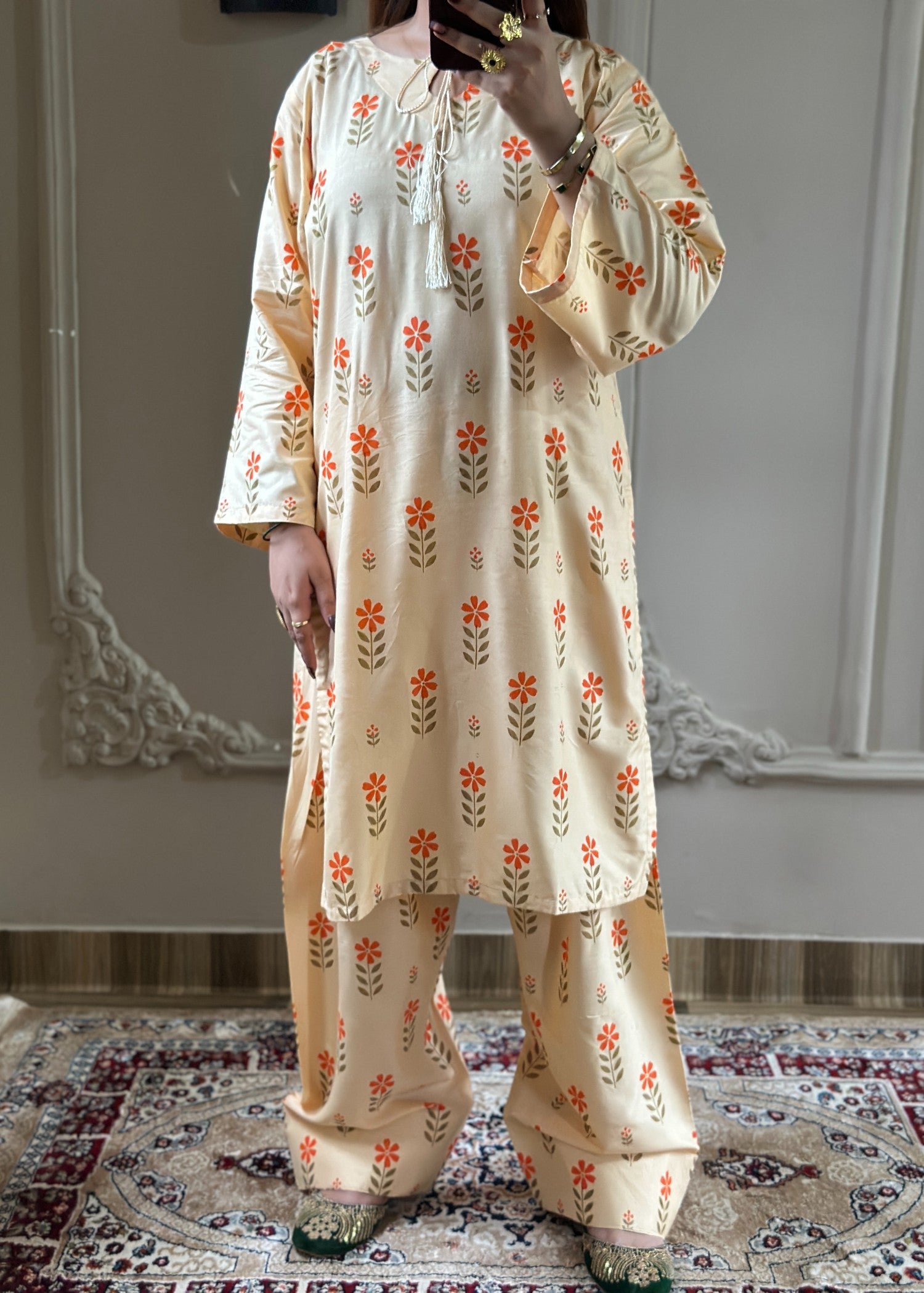 arabic lawn Co Ord Sets in Marmalade orange
