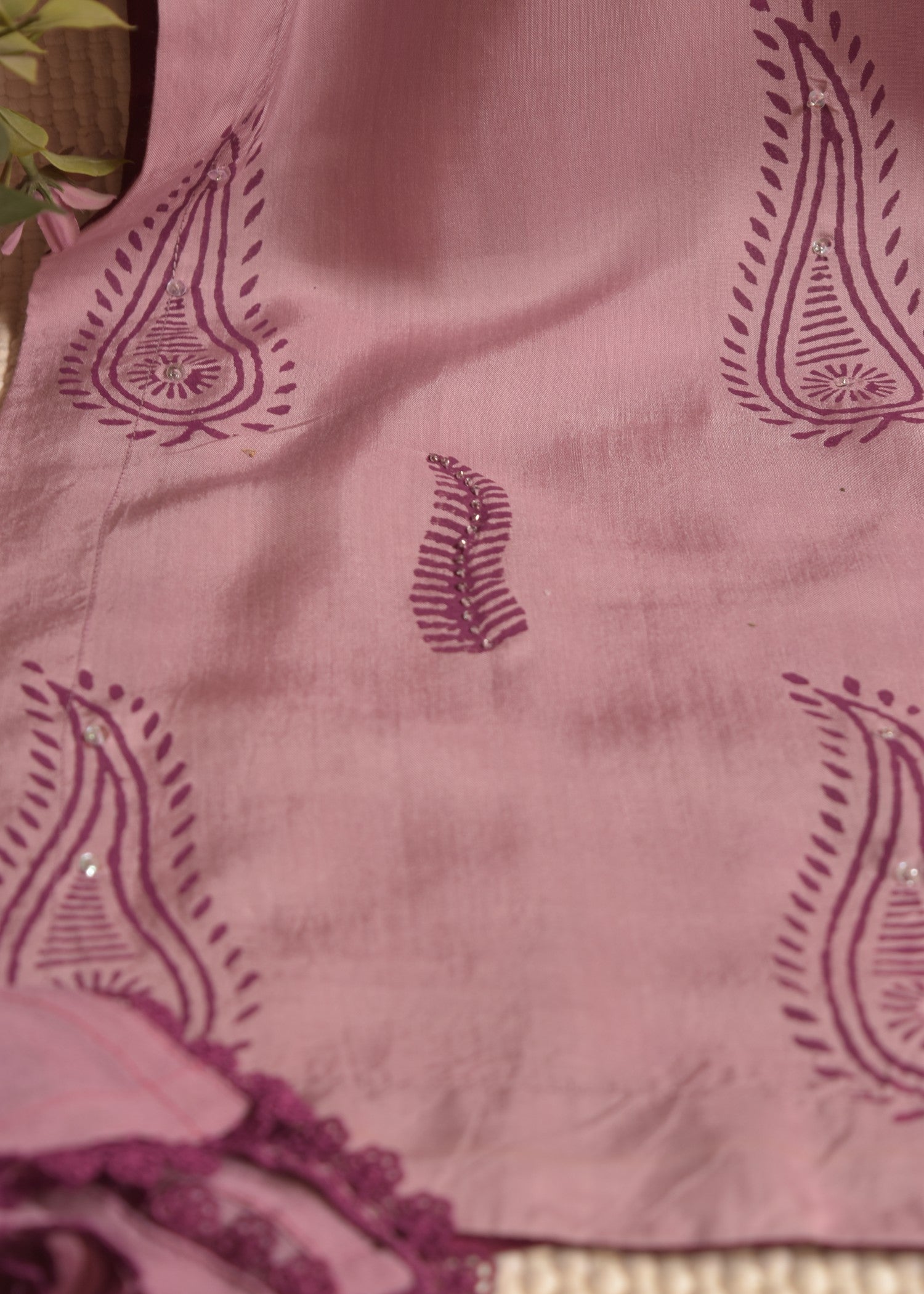 viscose Kurta Set in Mauve pink