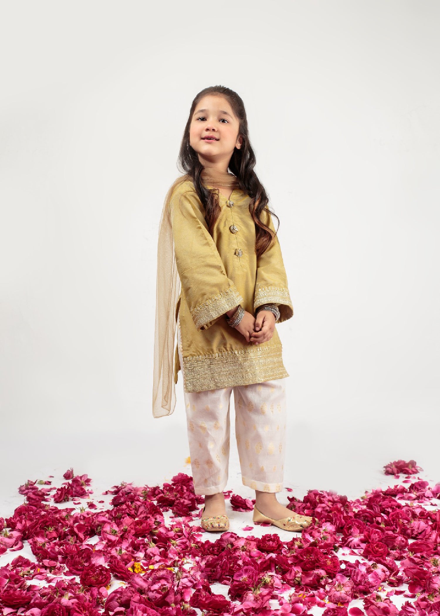 cotton silk Kurta Set in Yellow