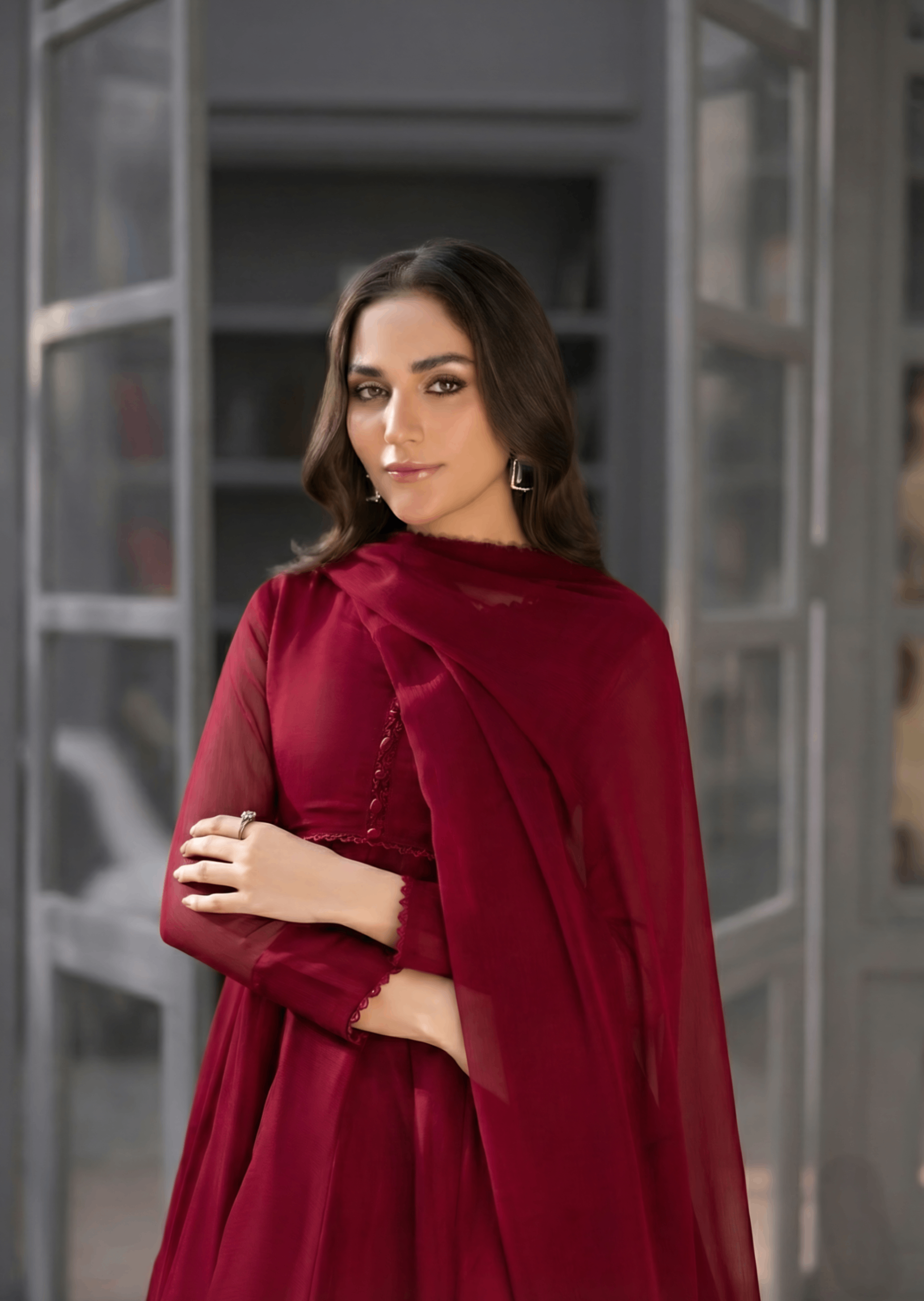 chiffon Maxi in Maroon