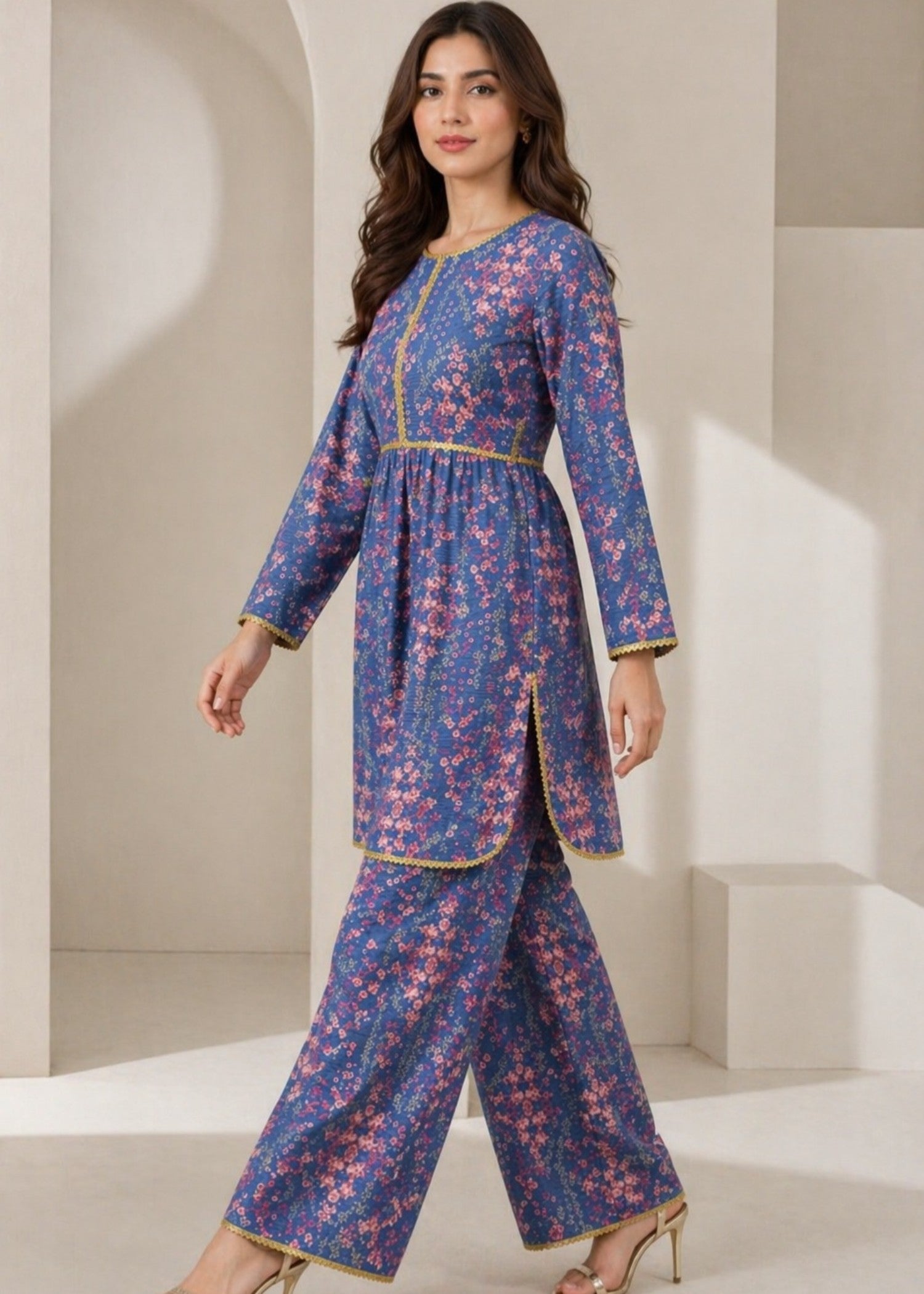 organza Co Ord Sets in Purple mountain majesty