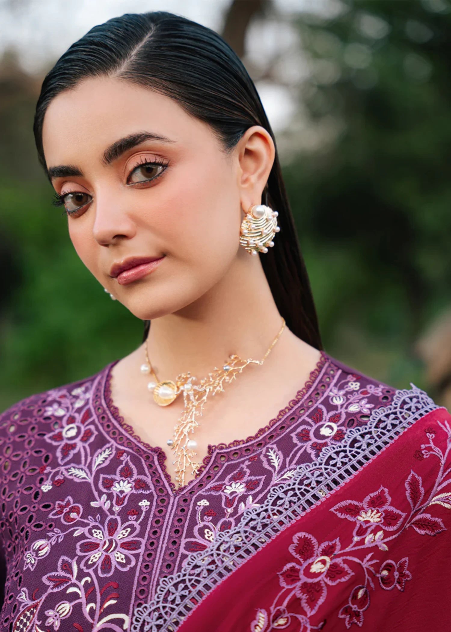 karandi Unstitched in Purple