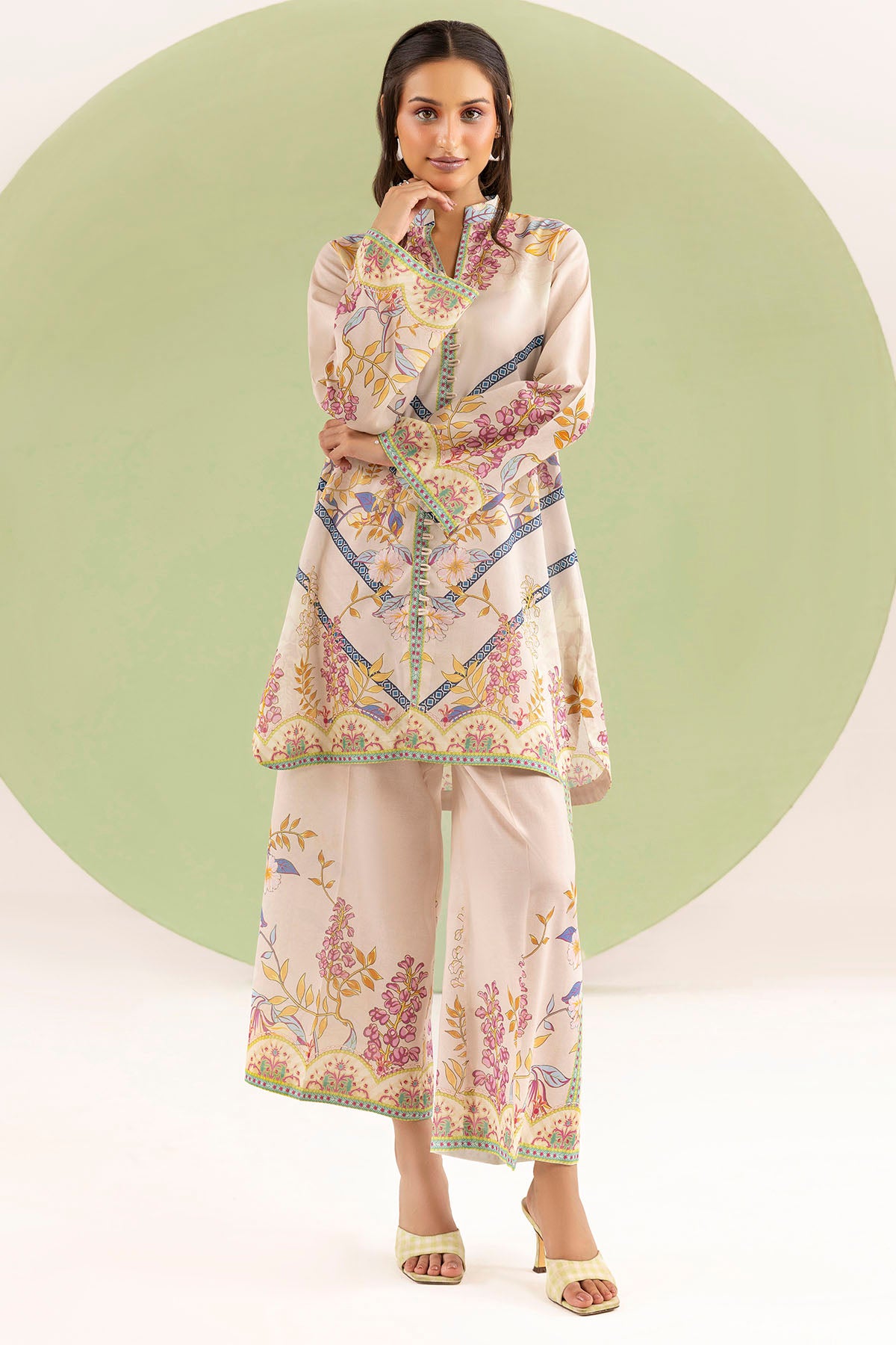 cambric Kurta Set in Baby pink