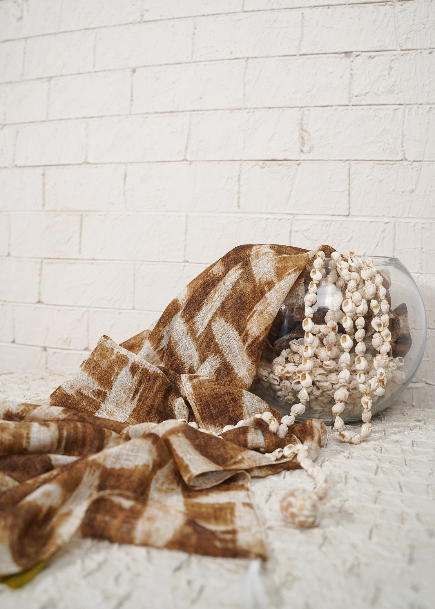 slub lawn Hijab in Brown