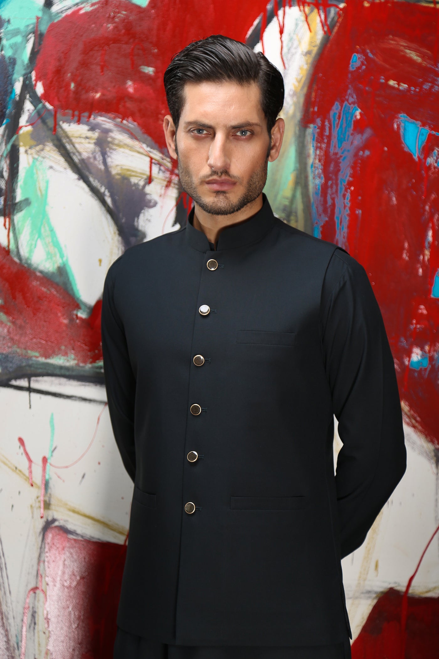 wash & wear Waistcoat in Blue by Istor House Of Premium Fabrics