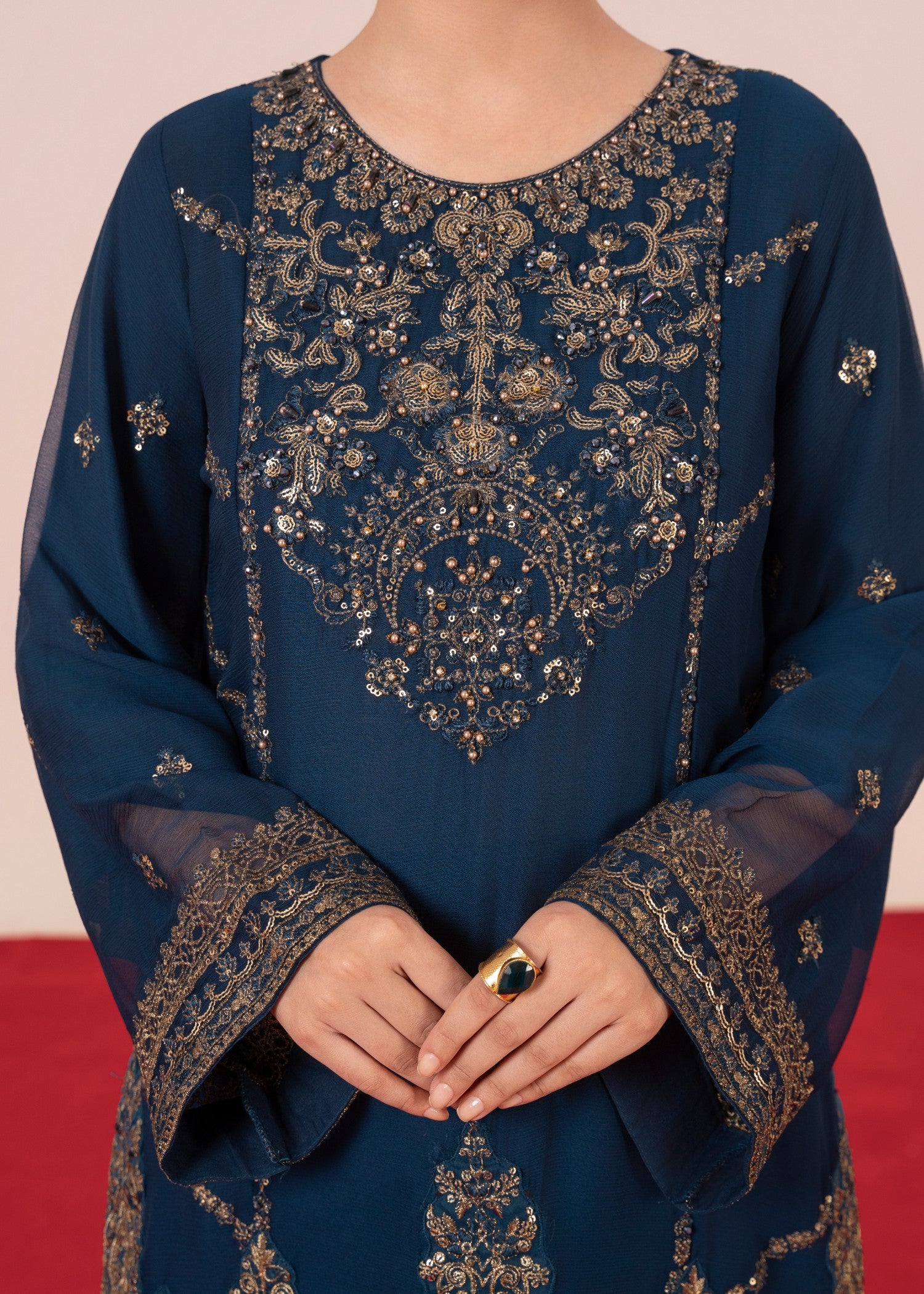 cotton silk banarasi Gharara in Sapphire blue