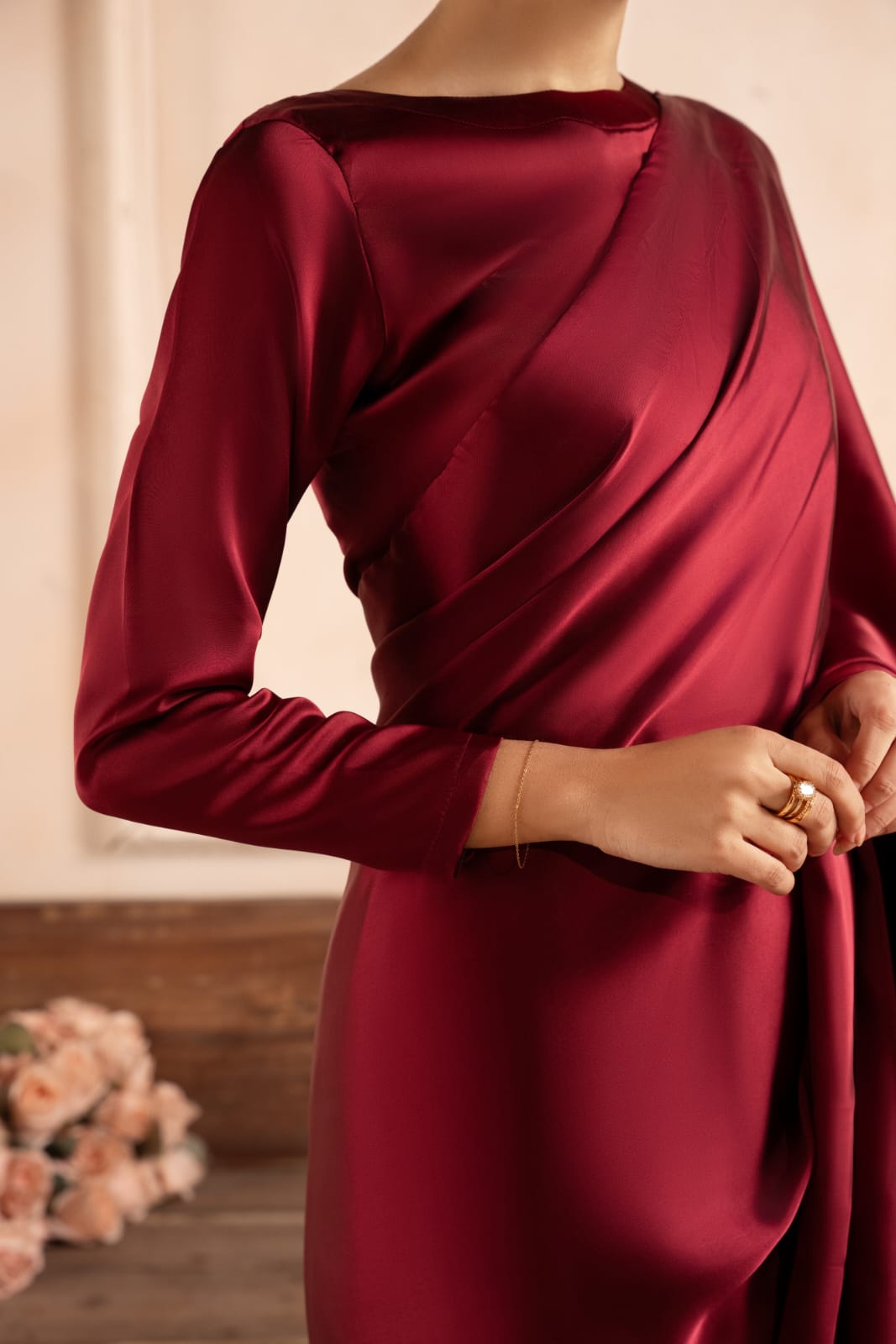 silk Saree in Maroon