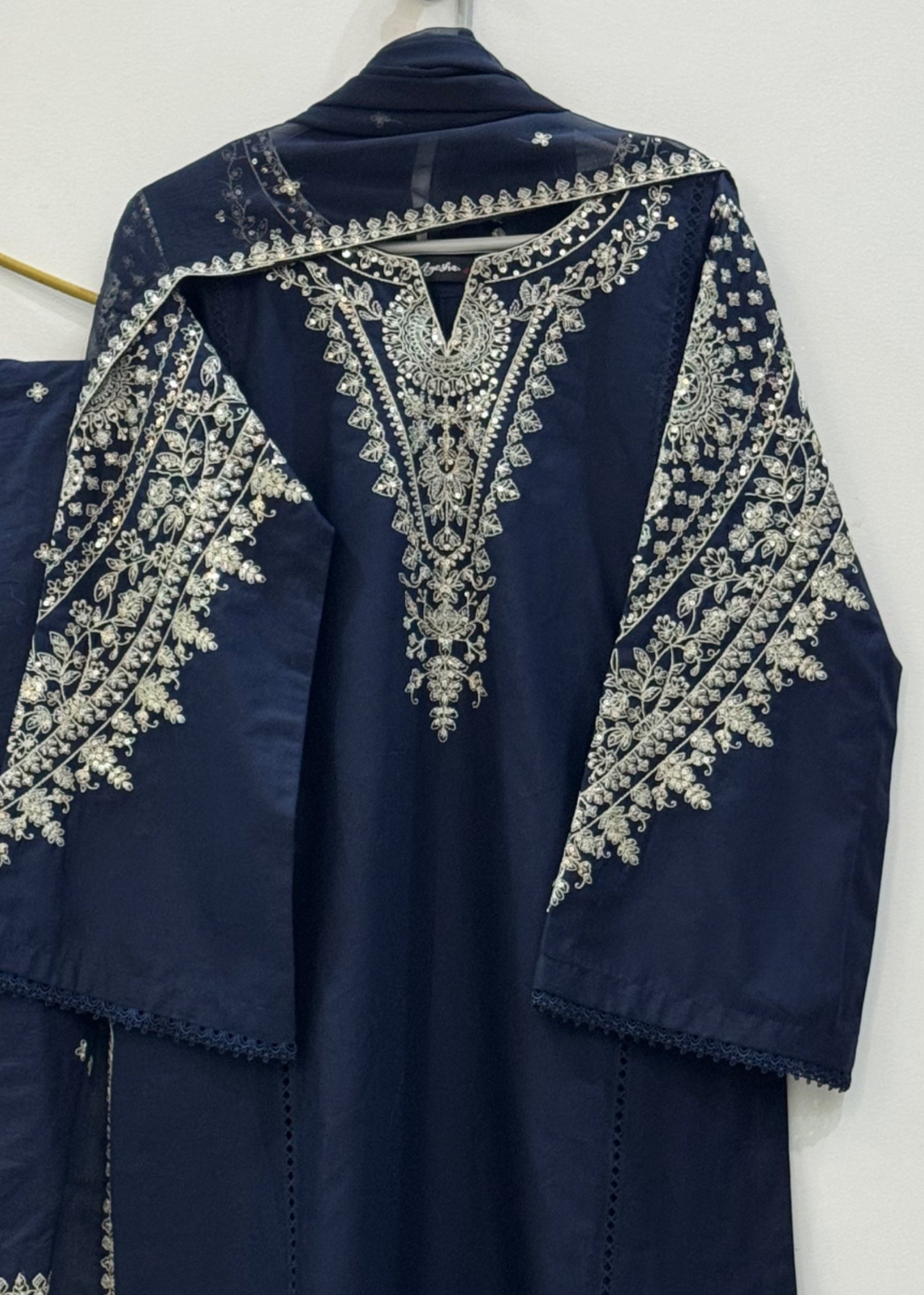 cotton Kurta Set in Midnight blue