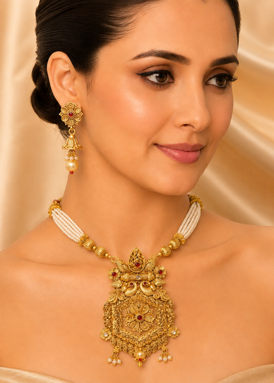 Jewelry Set in White, gold Color by - Trendy Women Jewelry Set WLA4845