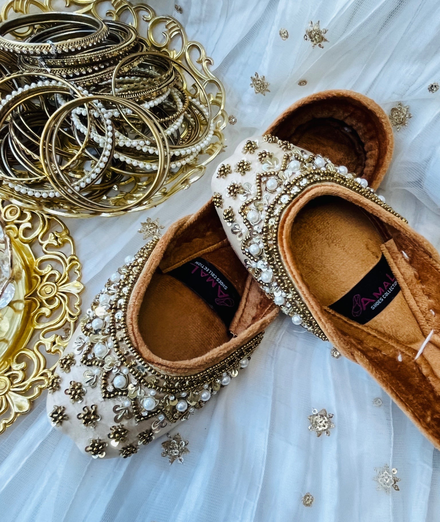 Khussa in Beige by - High Quality Women Khussa FCK1494
