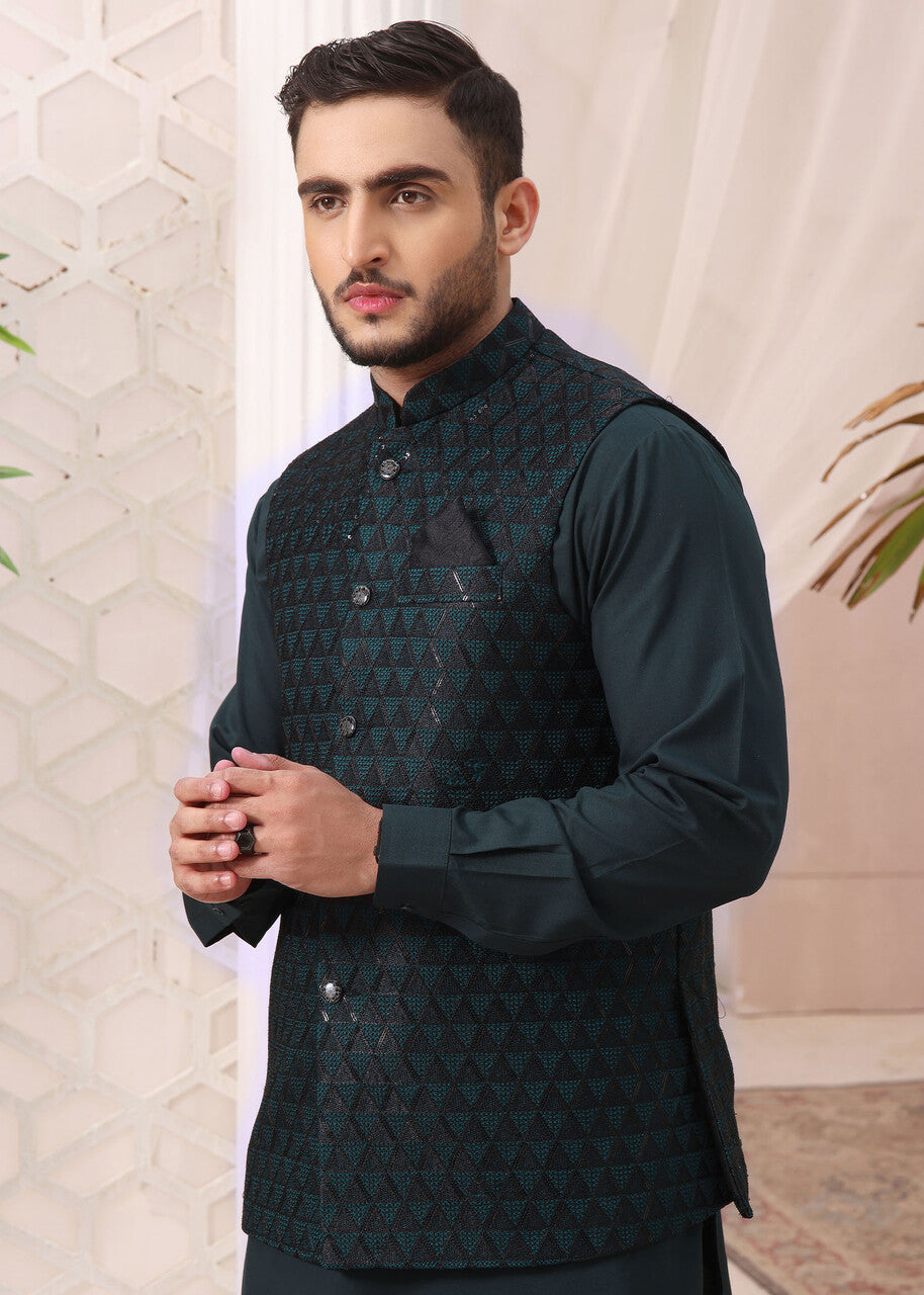 blended satin Waistcoat in Multi