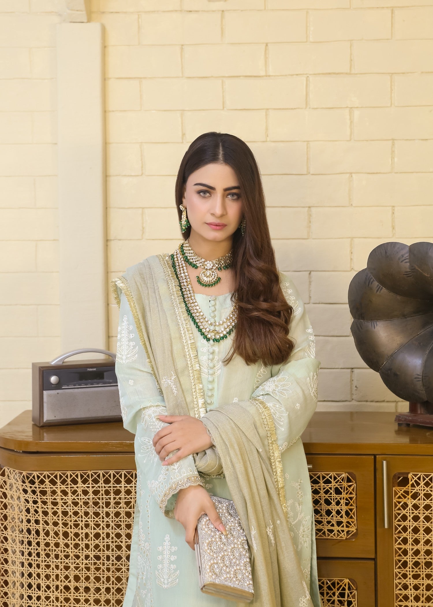 masuri Unstitched in Mint green