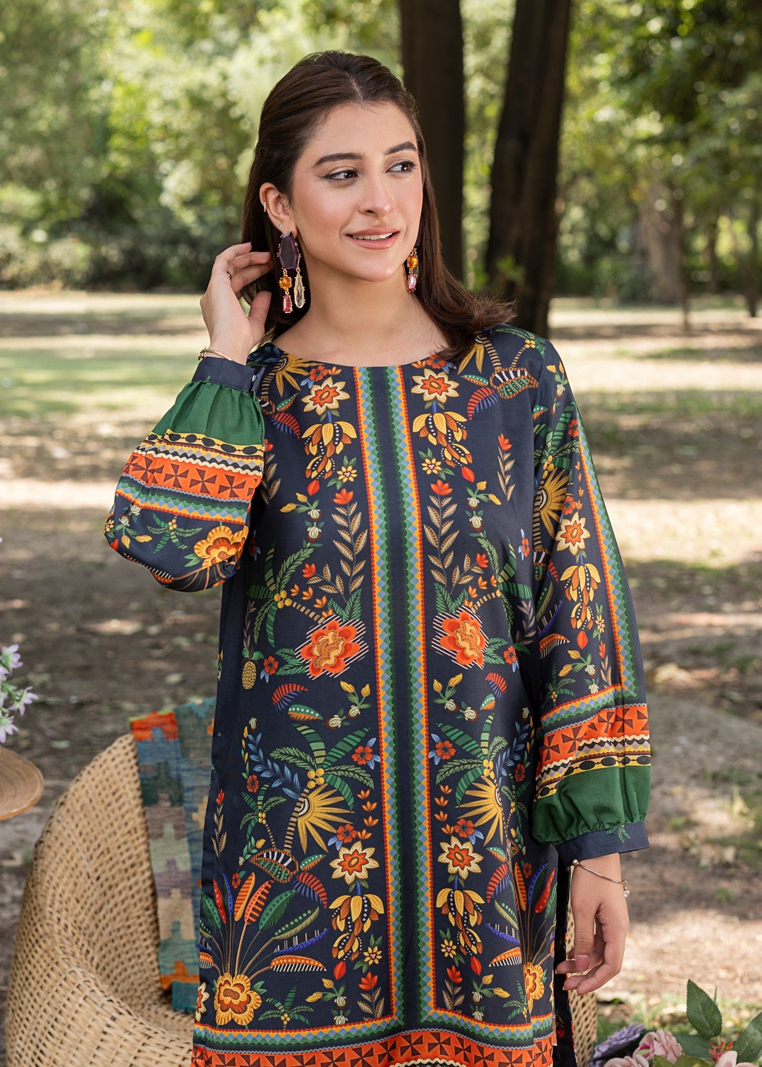 cotton silk Co Ord Sets in Charcoal