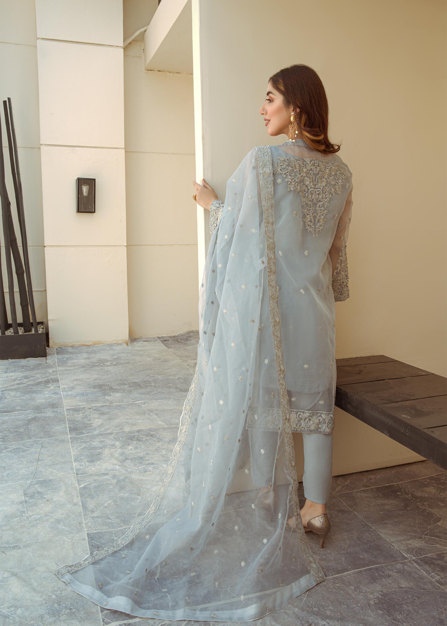 organza Gown in Grey