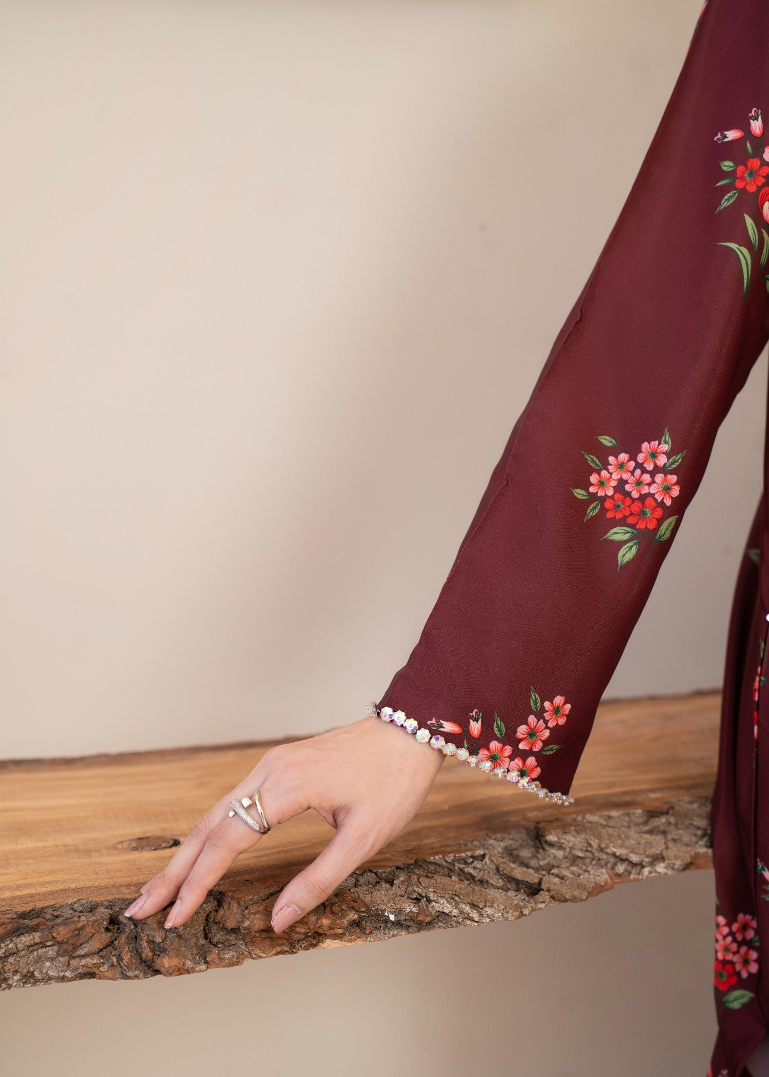 silk grip Kurta Set in Blood red, salmon pink, carnation pink