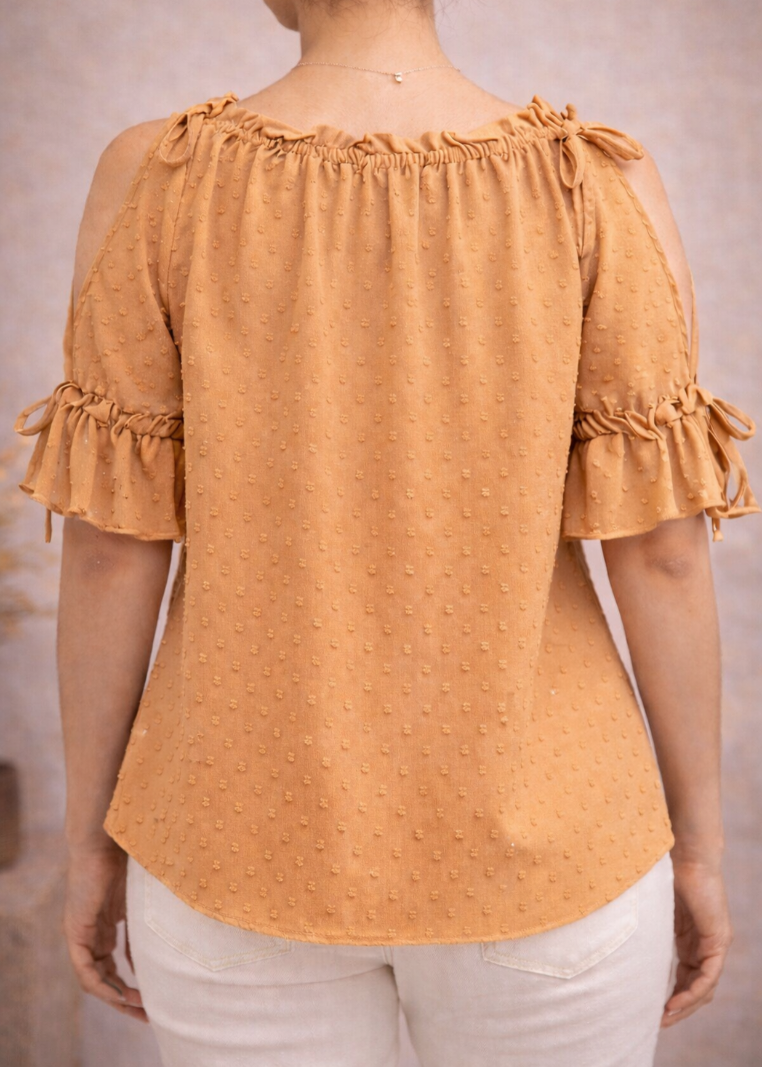 chiffon Top in Tan brown