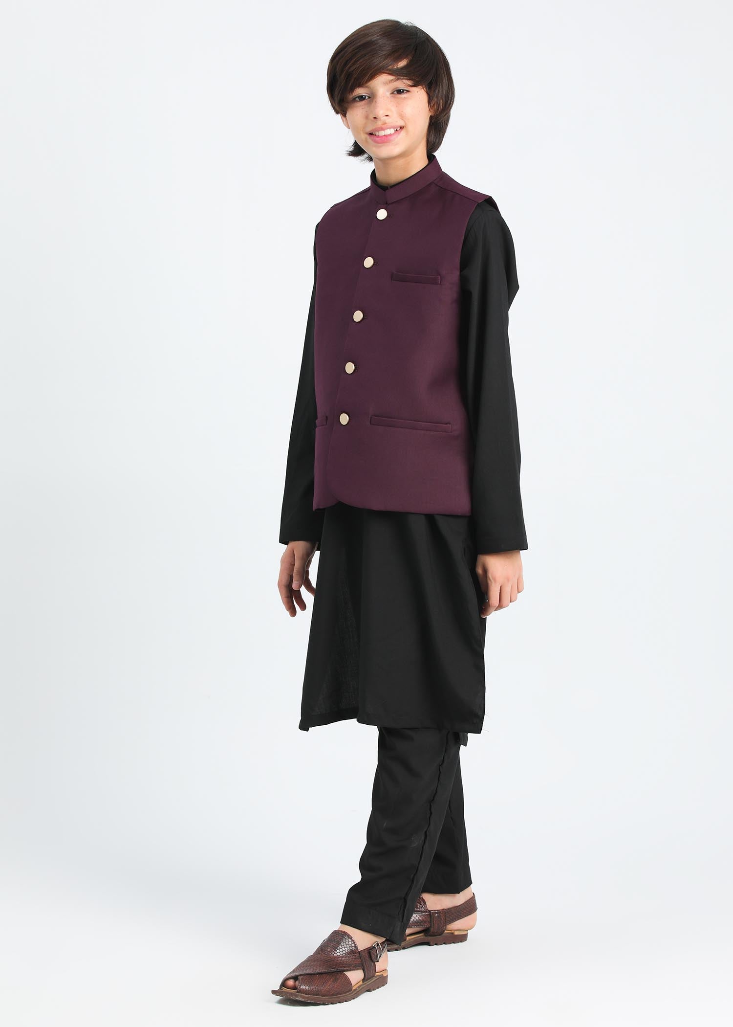 suiting Waistcoat in Purple, black