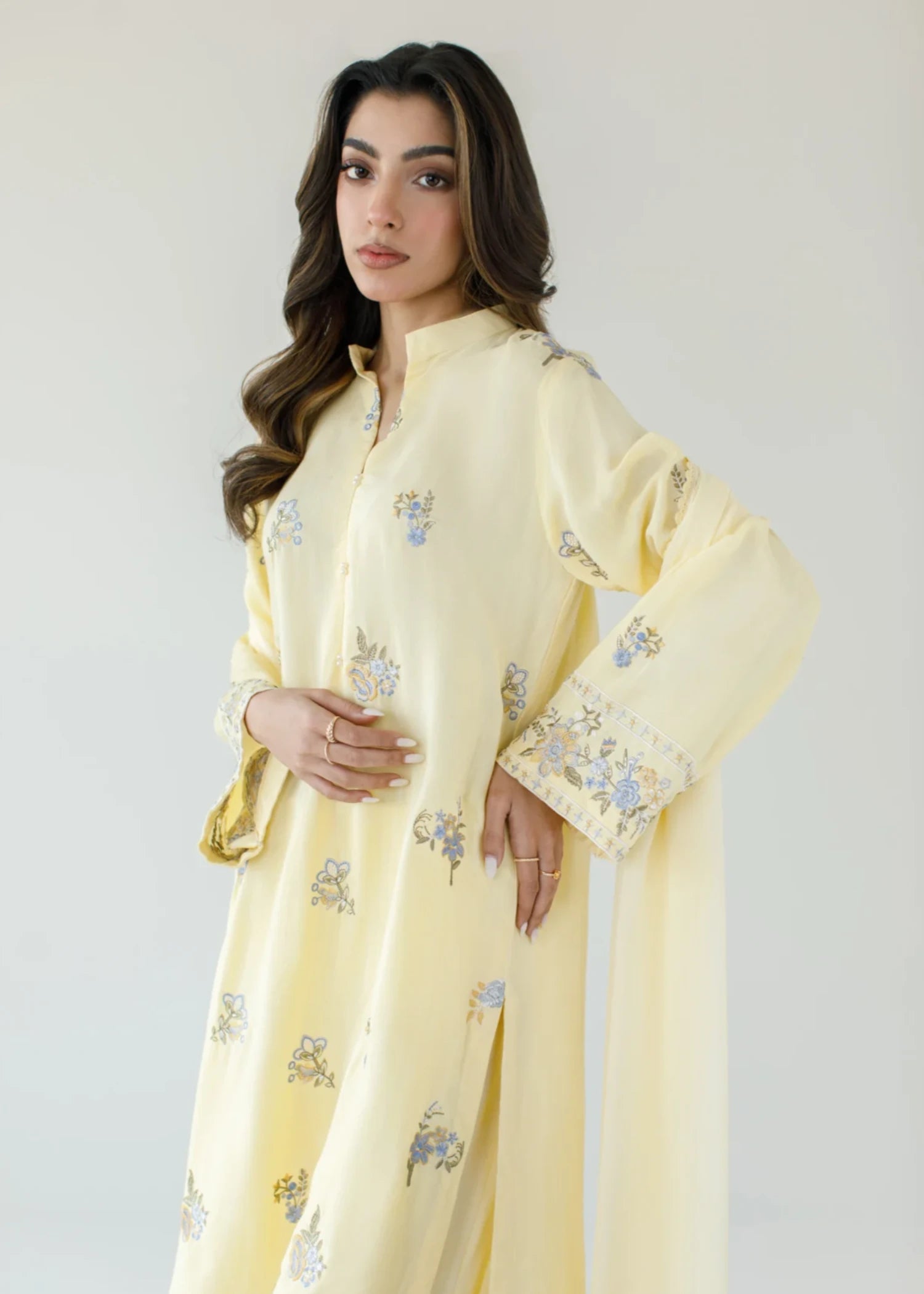 raw silk Kurta Set in Butter