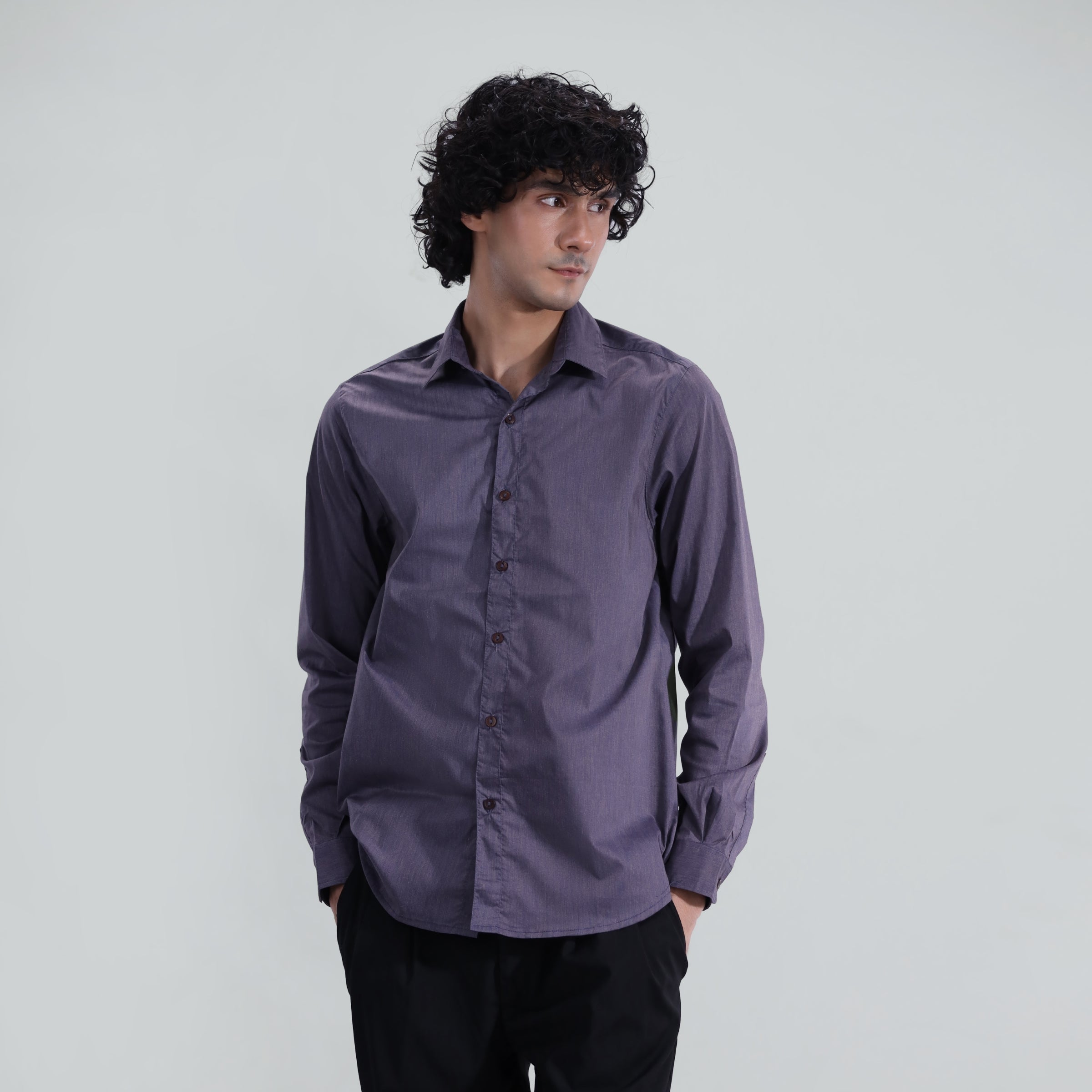 seersucker Formal Shirt in Steal grey