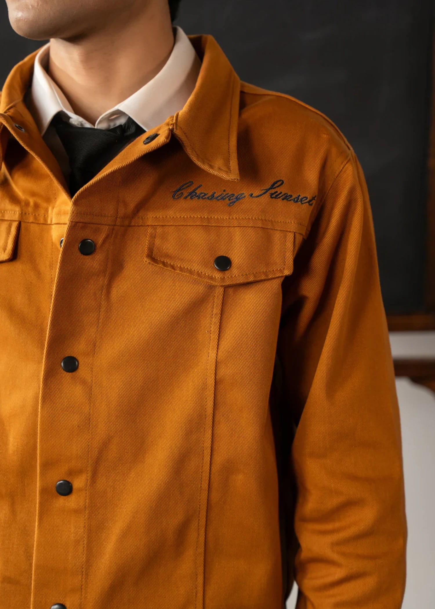 denim Jacket in Orange