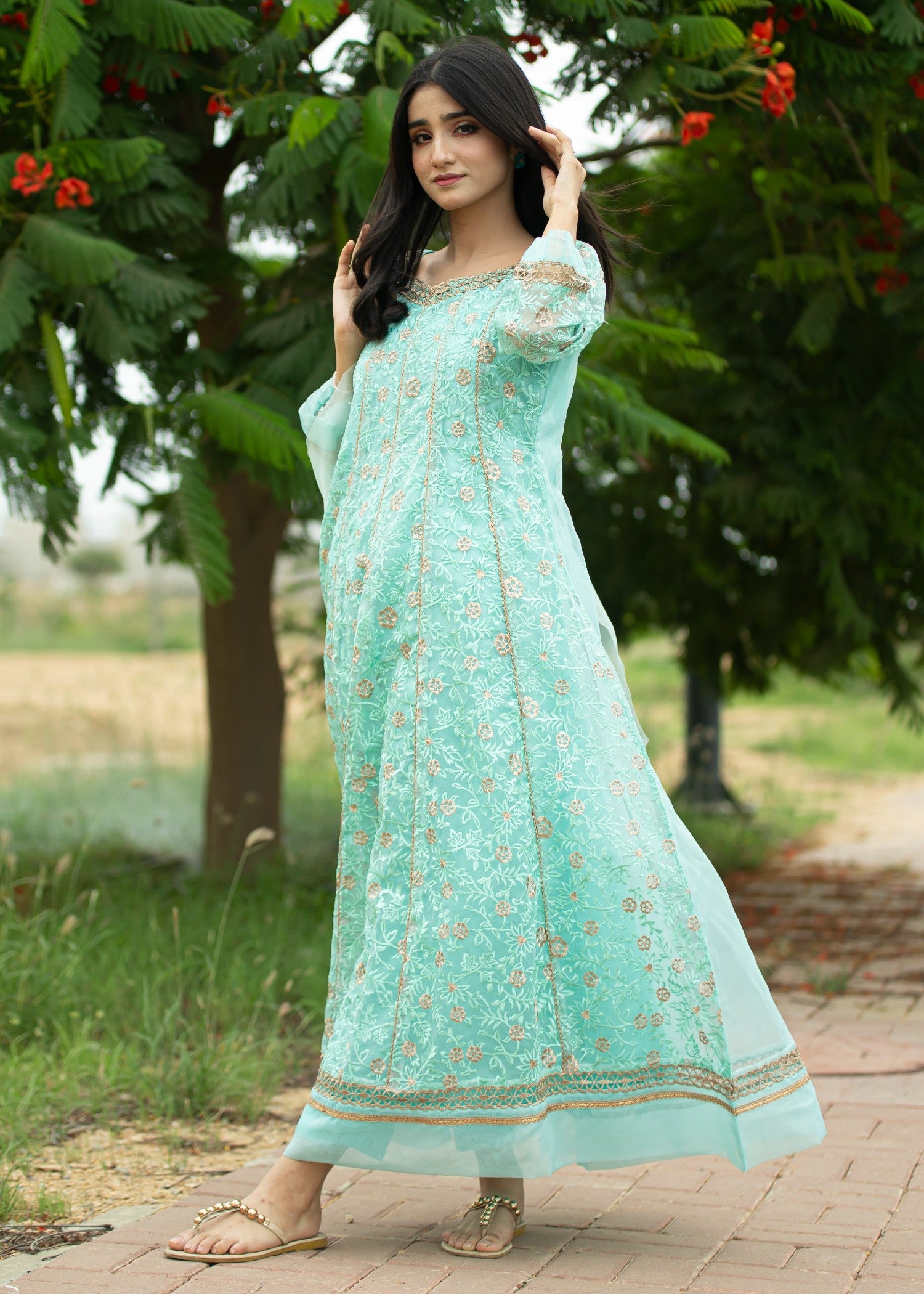 organza Maxi in Aquamarine