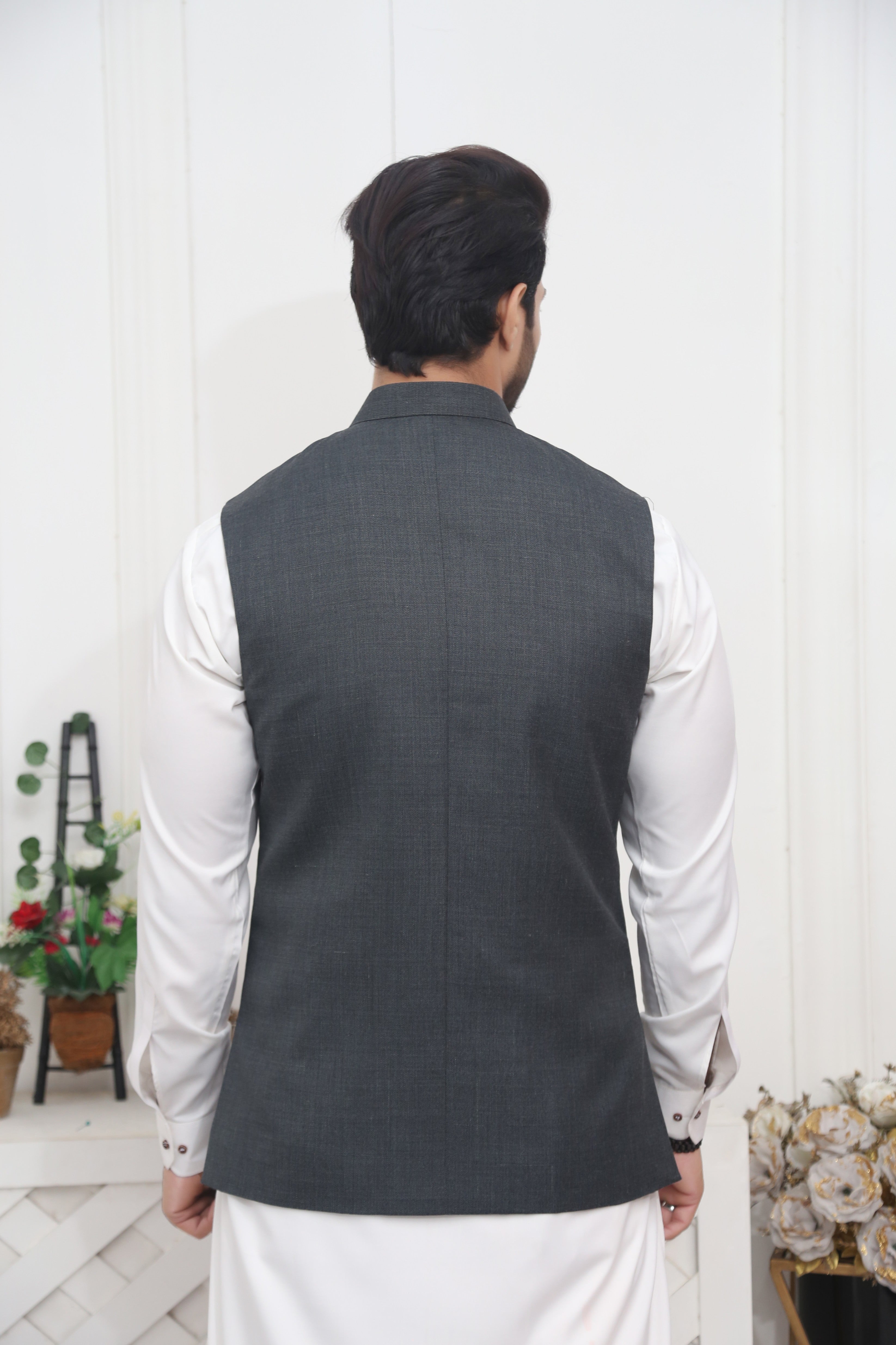 tropical Waistcoat in Smoke grey