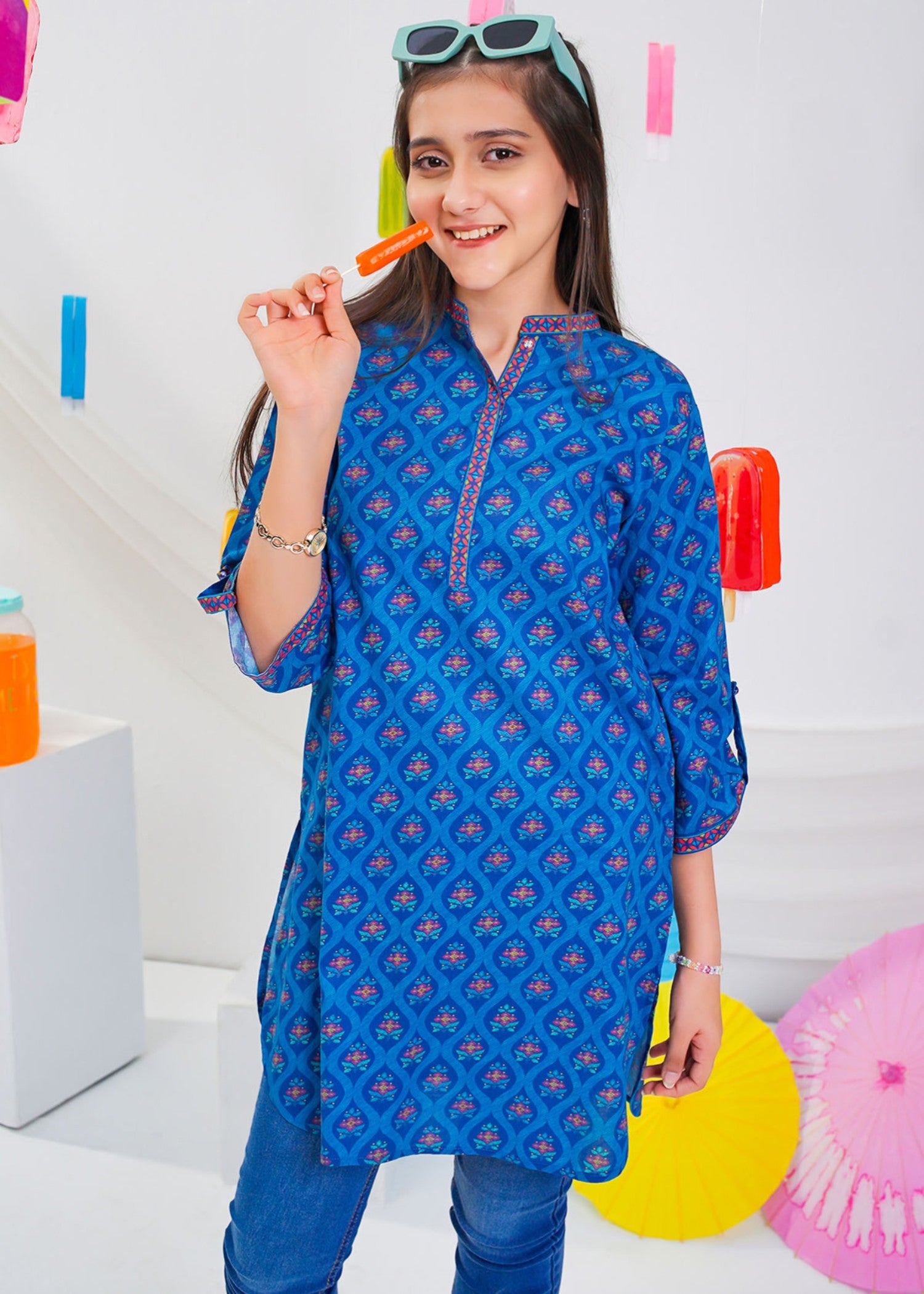 lawn cotton Kurti in Blue