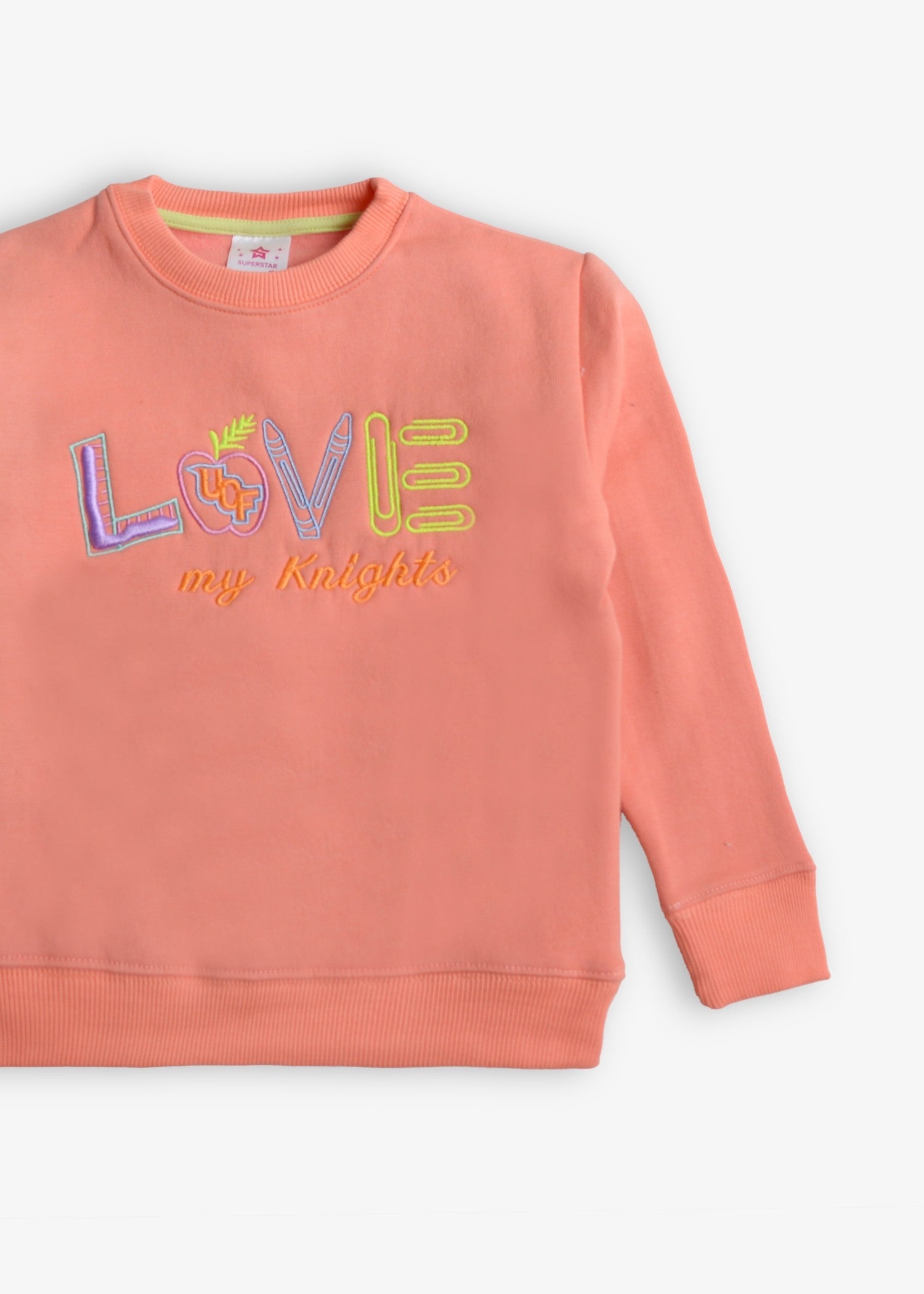 fleece Sweatshirt in Coral pink