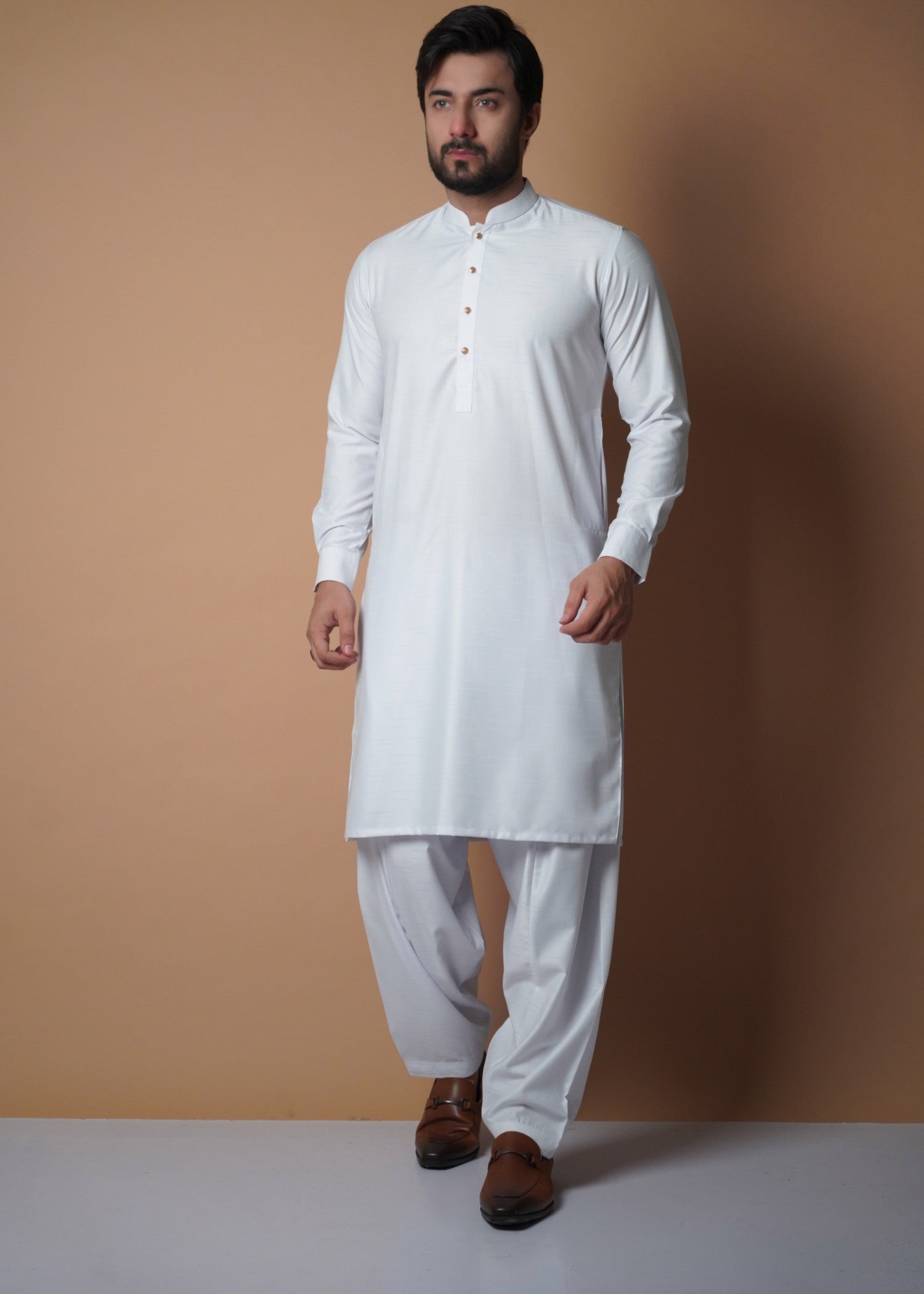 cotton viscose Shalwar Kameez in White