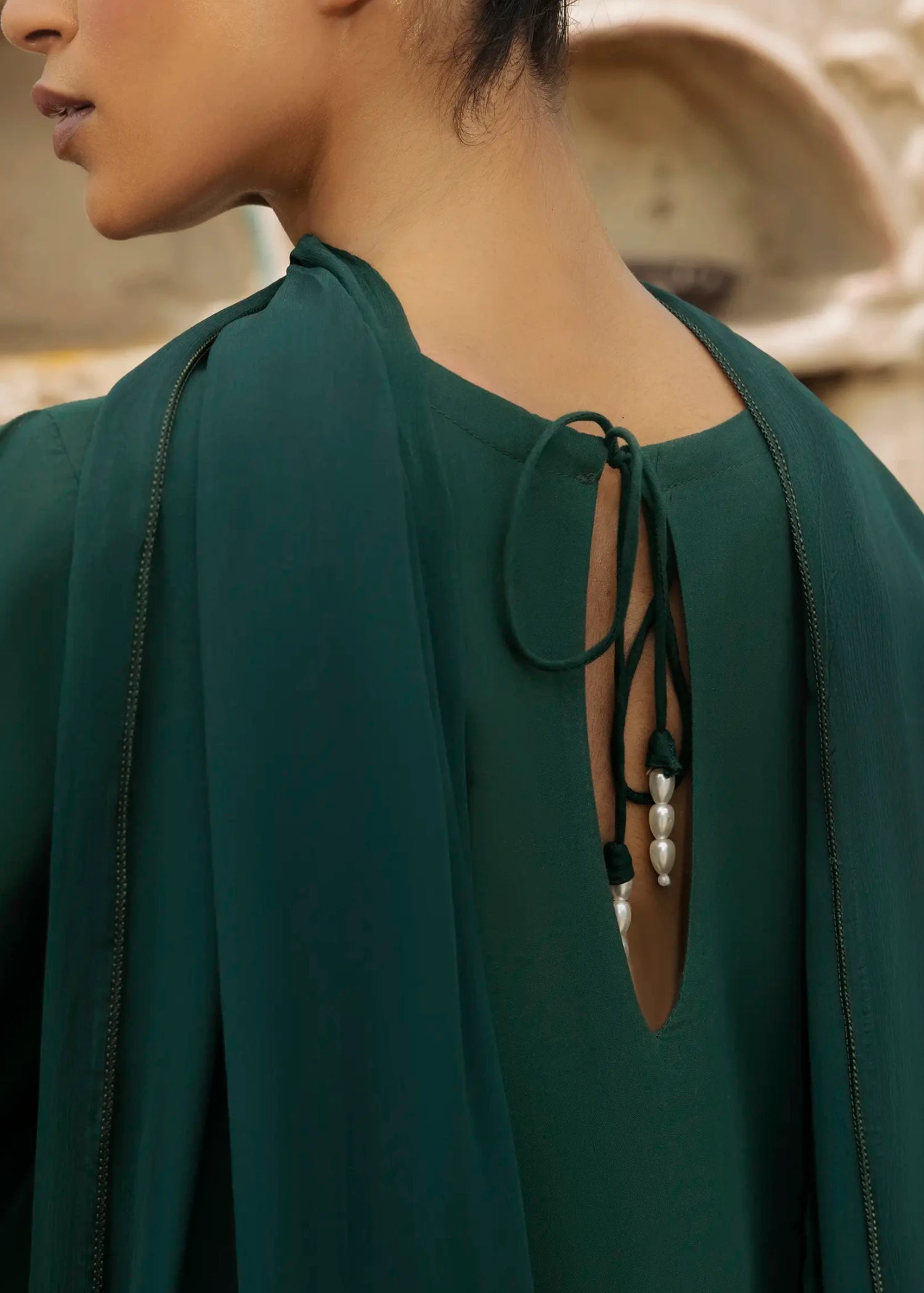 lawn cotton Kurta Set in Hunter green