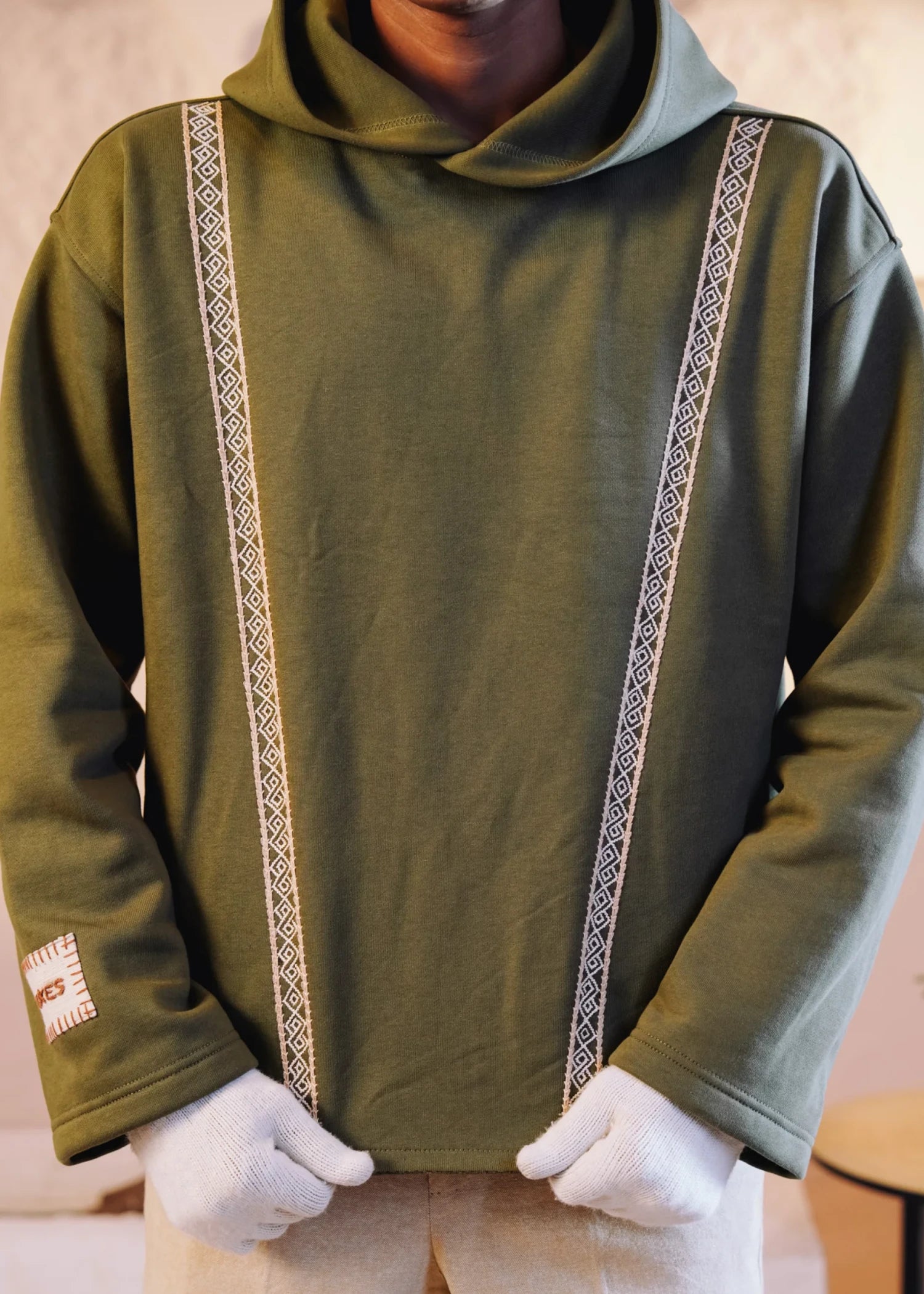 fleece Hoodie in Avocado green