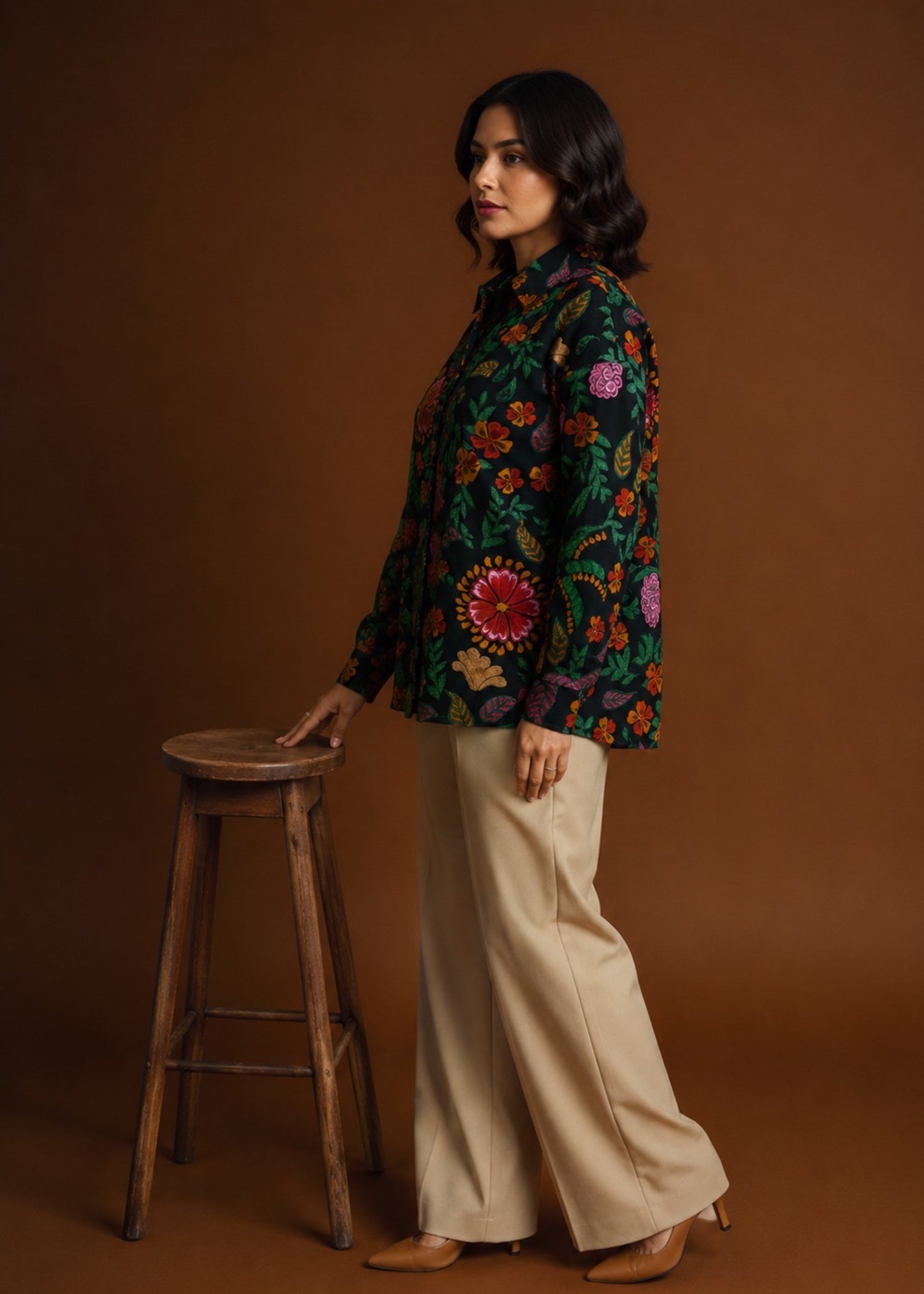 khaddar Top in Multi