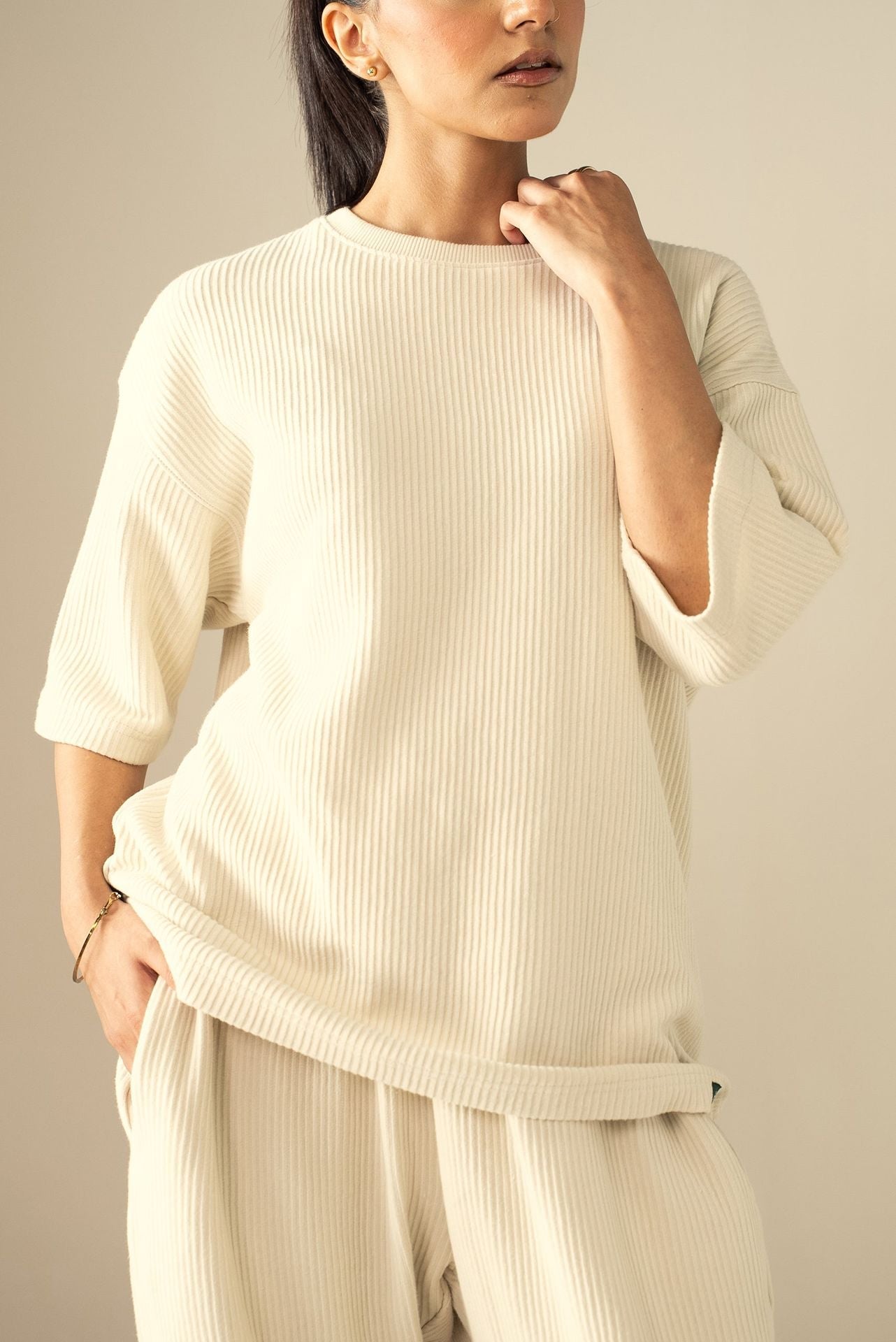 pure cotton T Shirt in Off-white